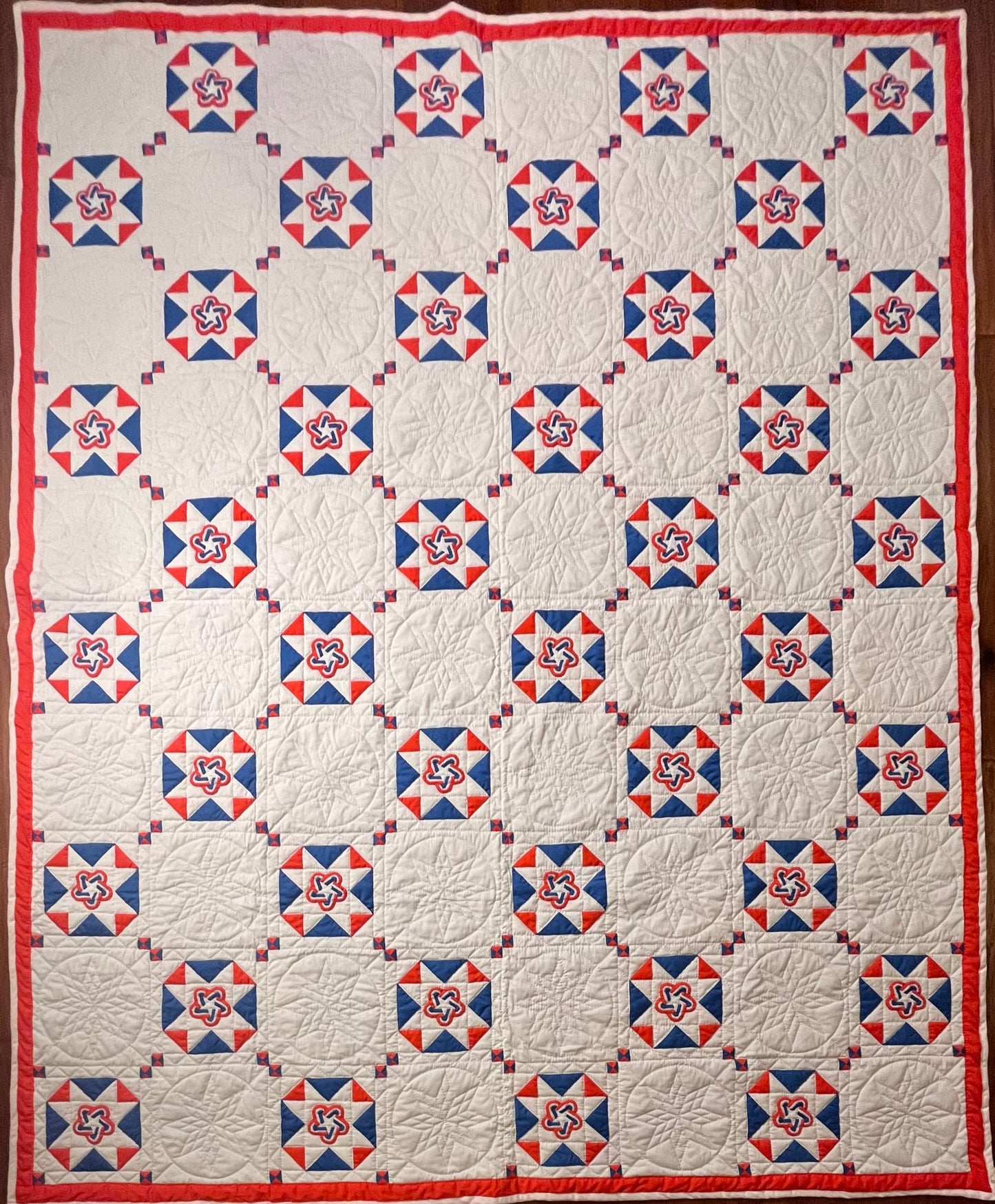 1976 Bicentennial Star Mountain Mist Vintage Quilt