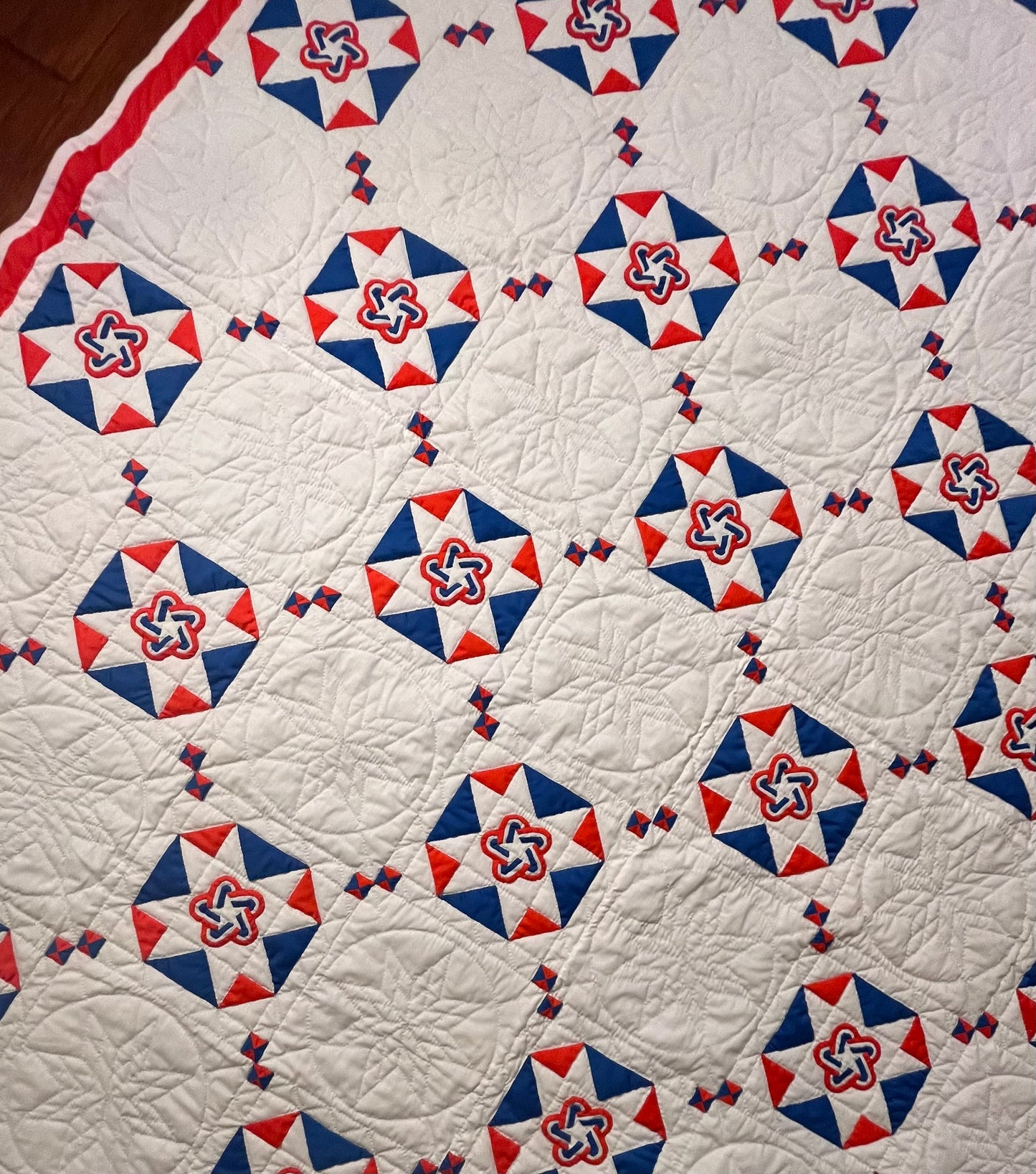 1976 Bicentennial Star Mountain Mist Vintage Quilt