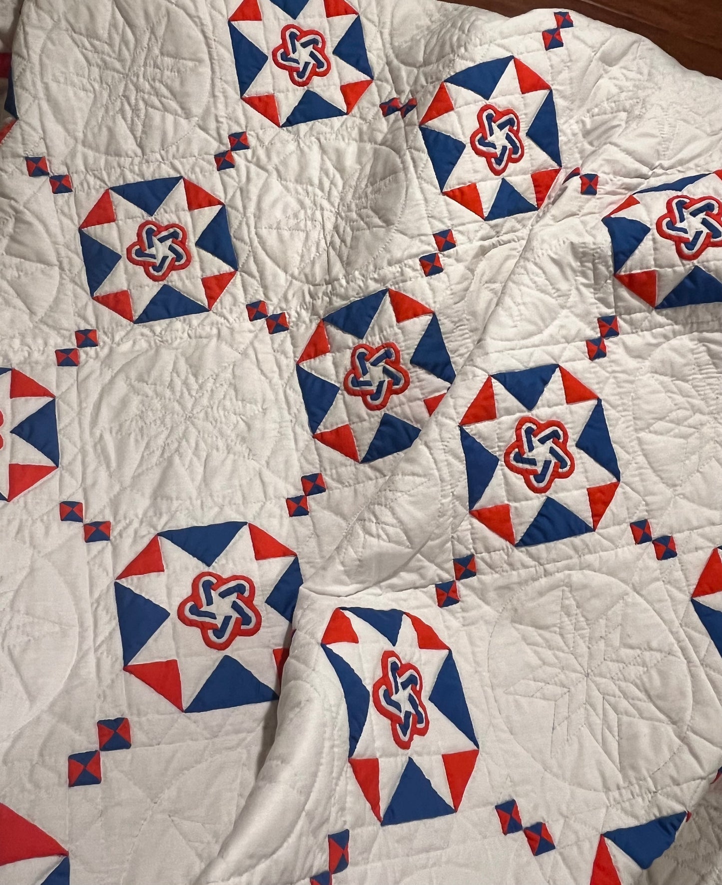 1976 Bicentennial Star Mountain Mist Vintage Quilt