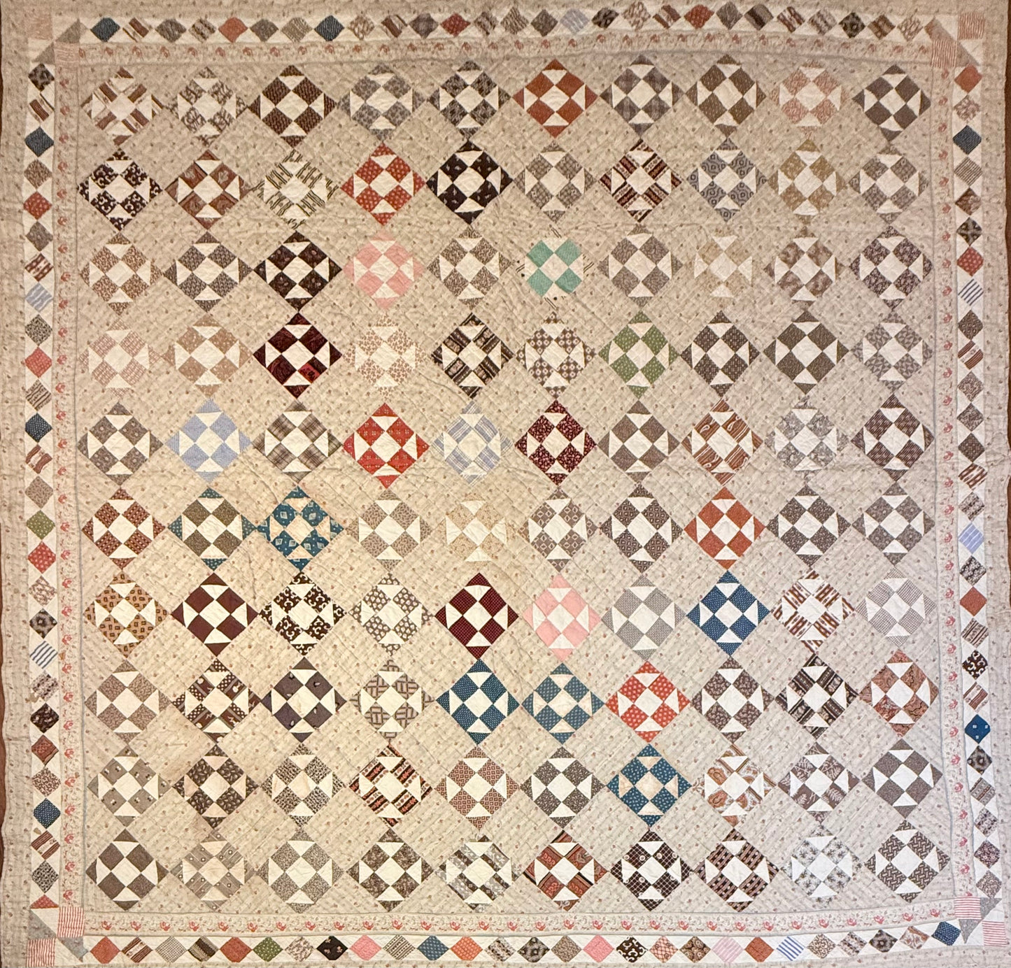 Early Shoofly Quilt with Blocks Border