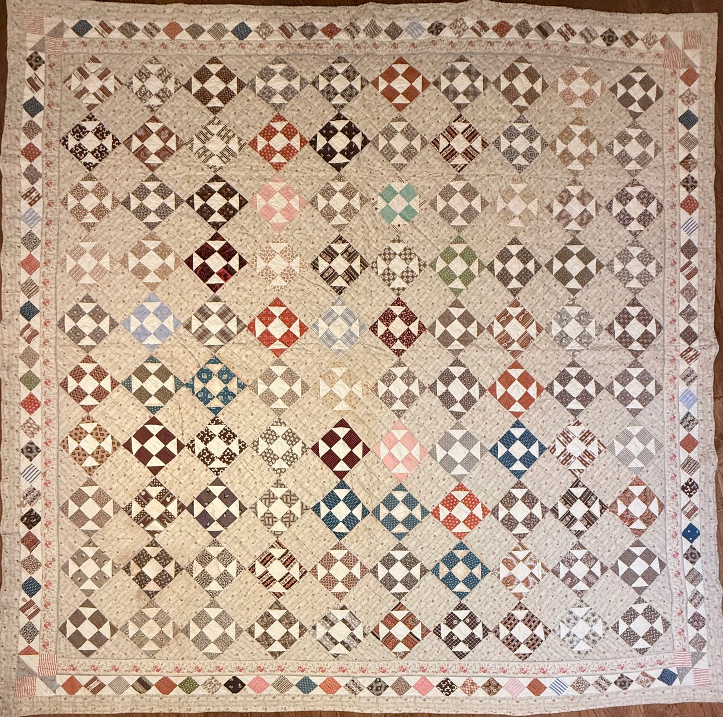 Early Shoofly Quilt with Blocks Border