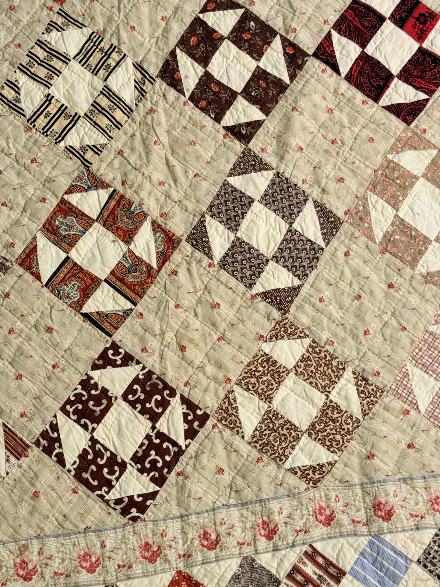 Early Shoofly Quilt with Blocks Border