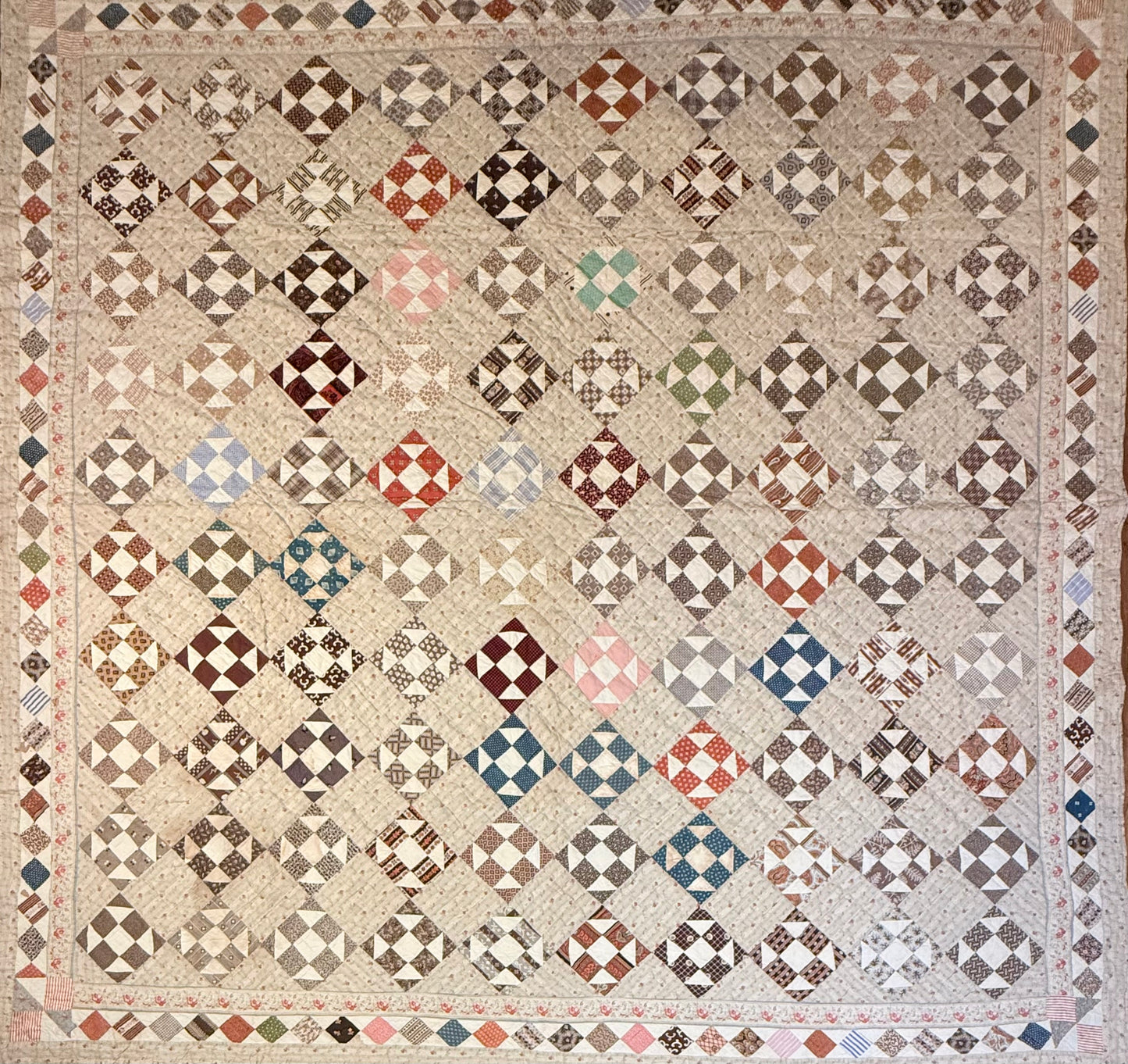 Early Shoofly Quilt with Blocks Border