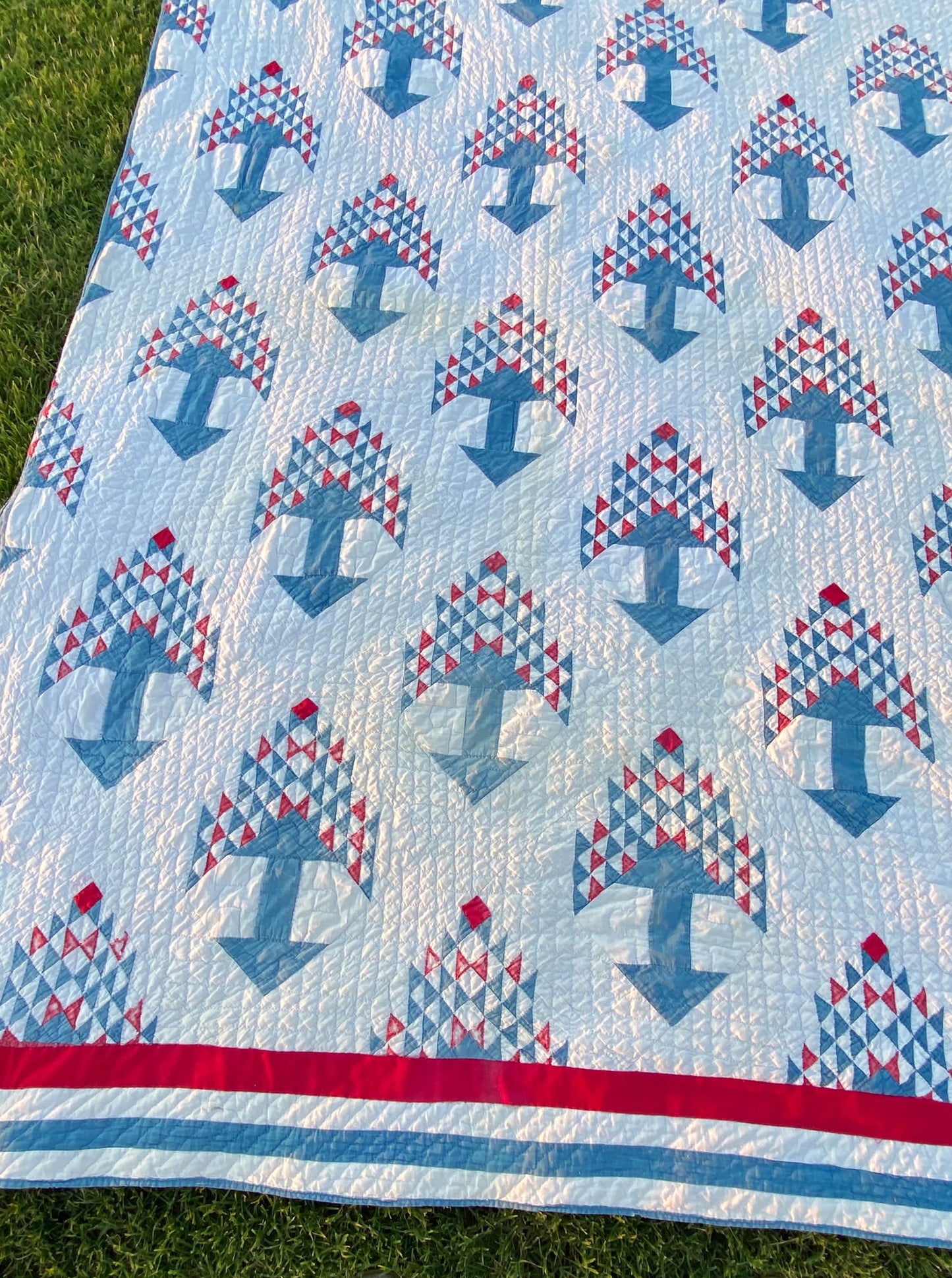 Tree of Life Quilt- Red/ White/Blue SOLD