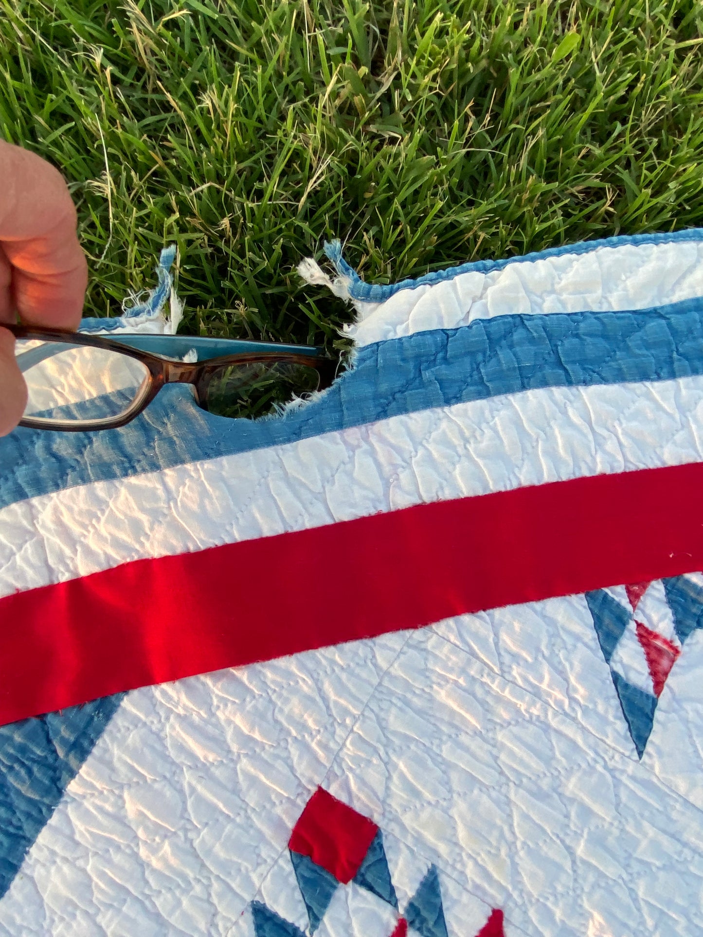 Bite out of the edge/border.