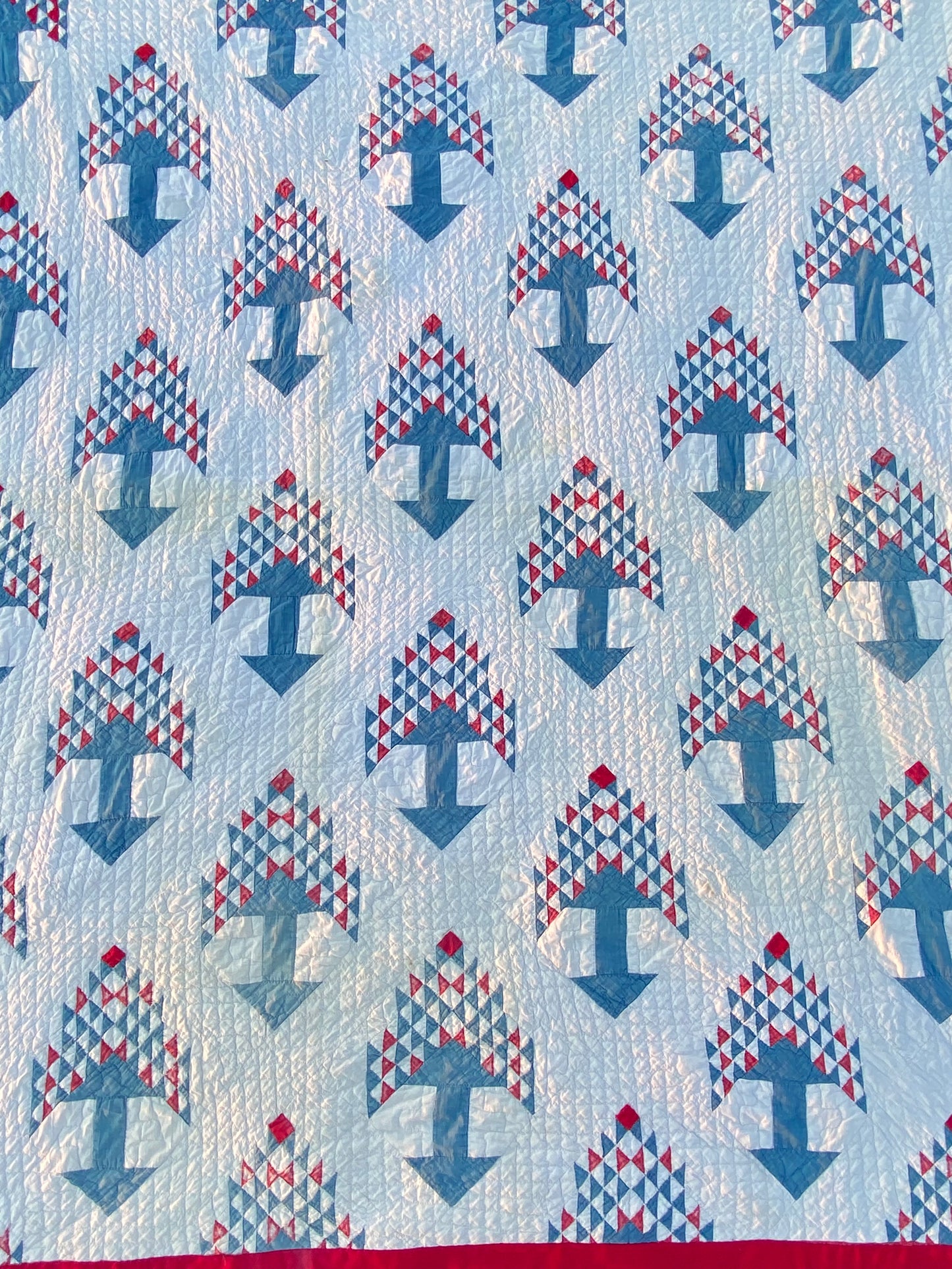 Tree of Life Quilt- Red/ White/Blue SOLD