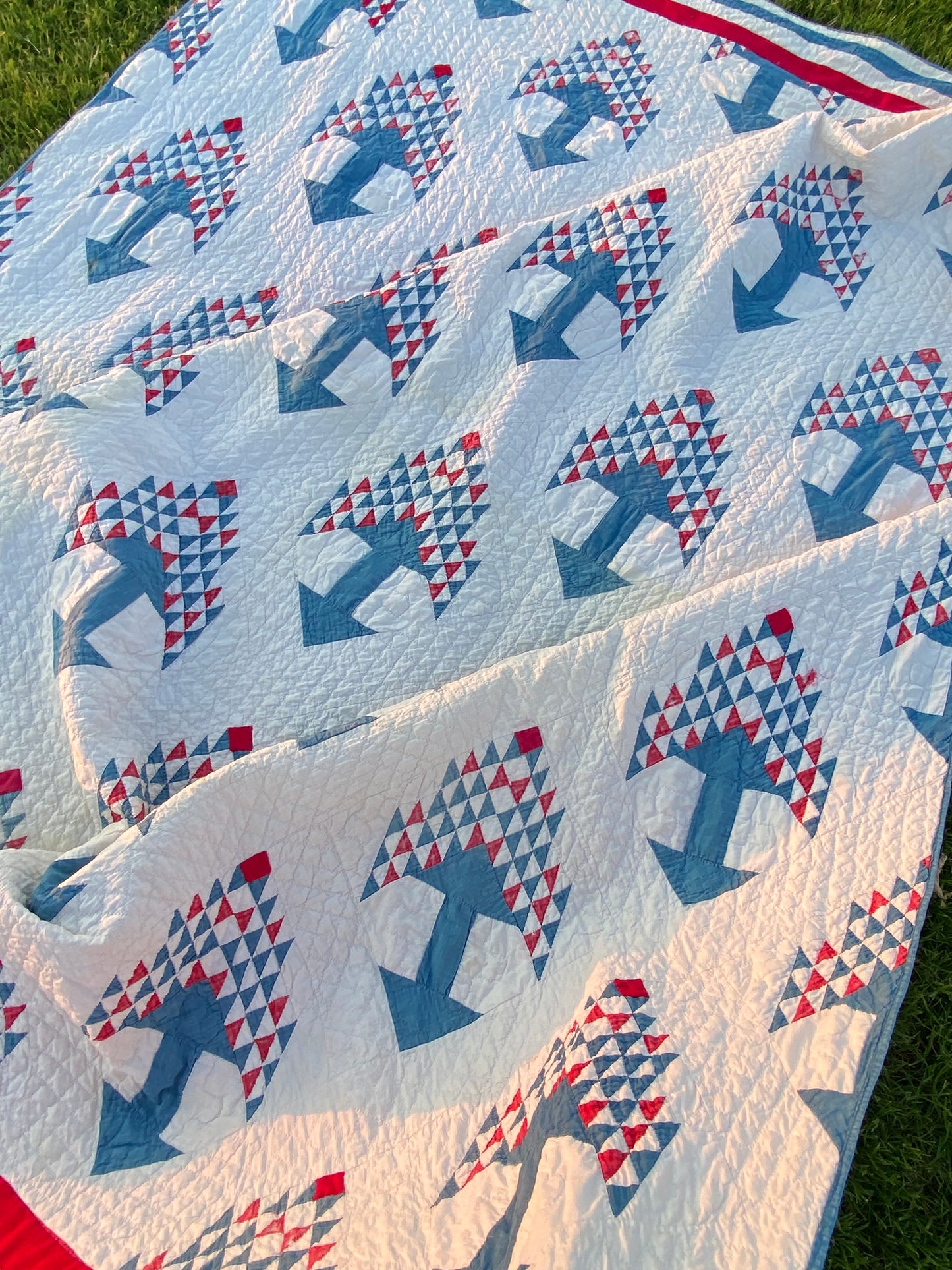 Tree of Life Quilt- Red/ White/Blue SOLD