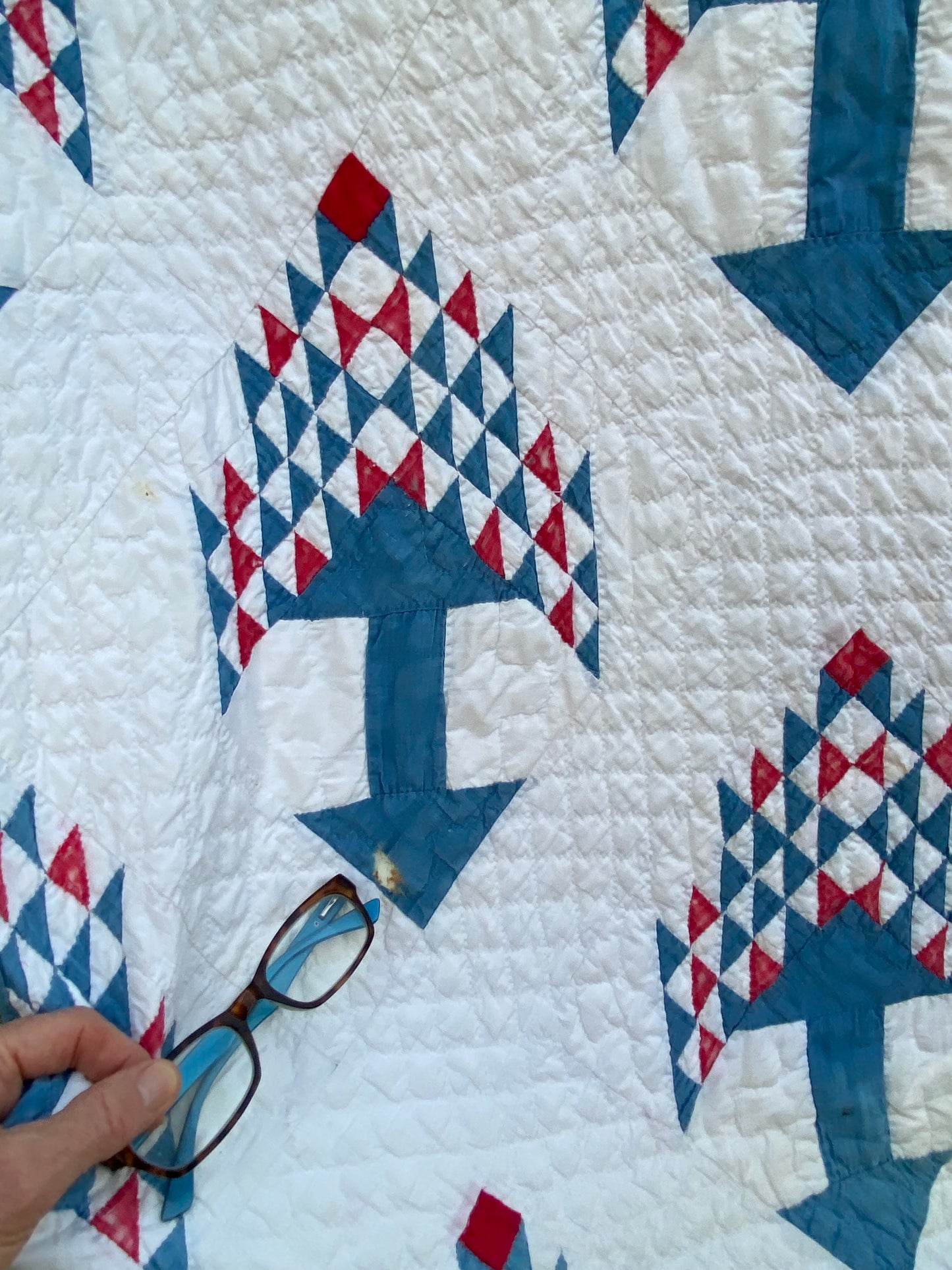 Tree of Life Quilt- Red/ White/Blue SOLD