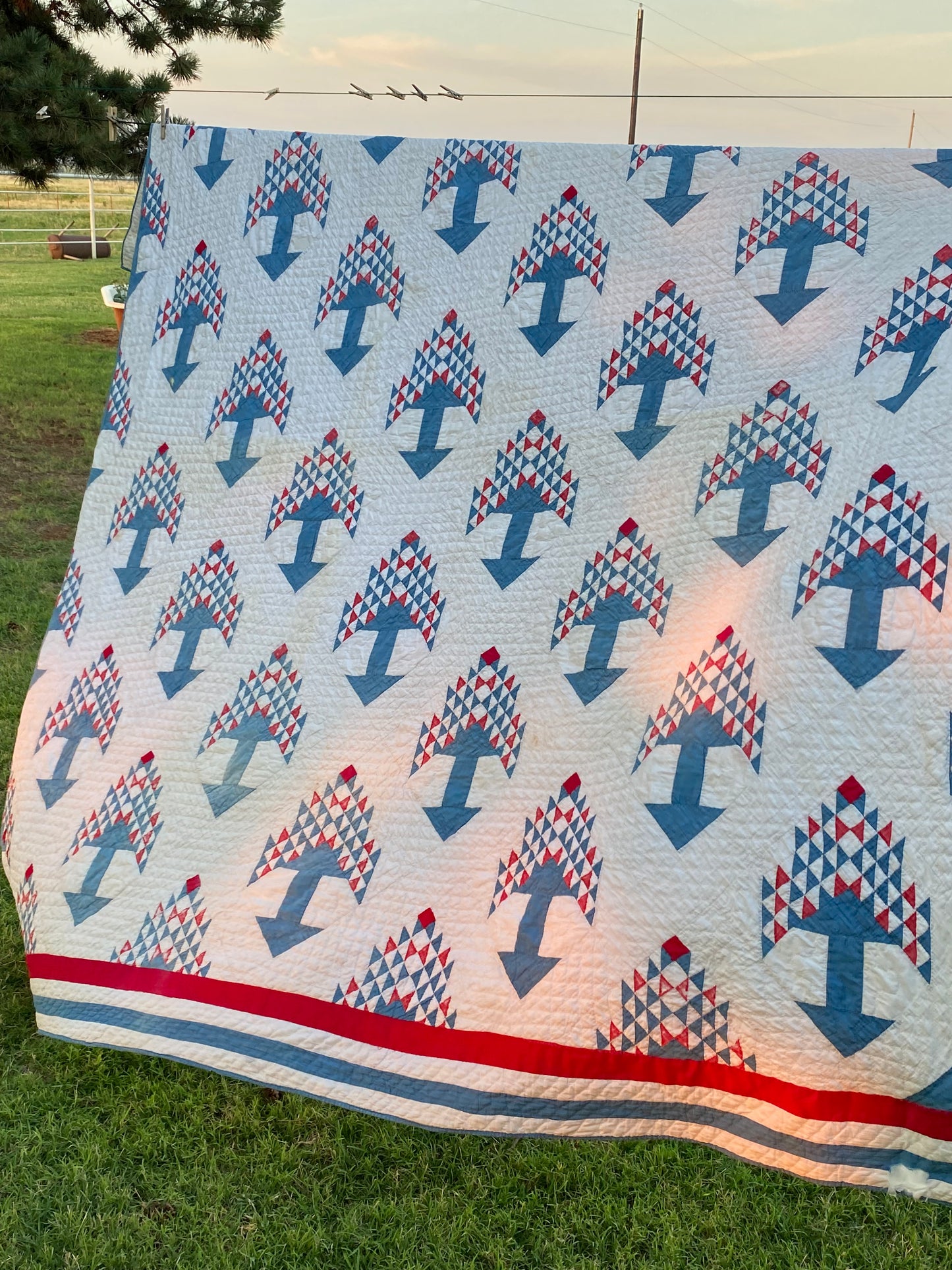 Tree of Life Quilt- Red/ White/Blue SOLD