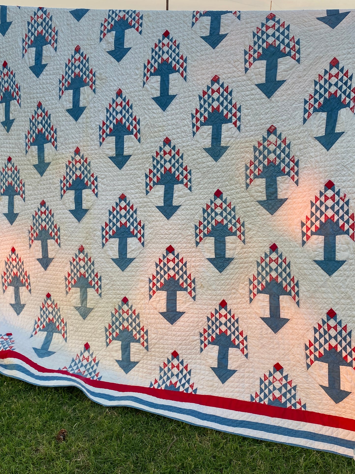 Tree of Life Quilt- Red/ White/Blue SOLD