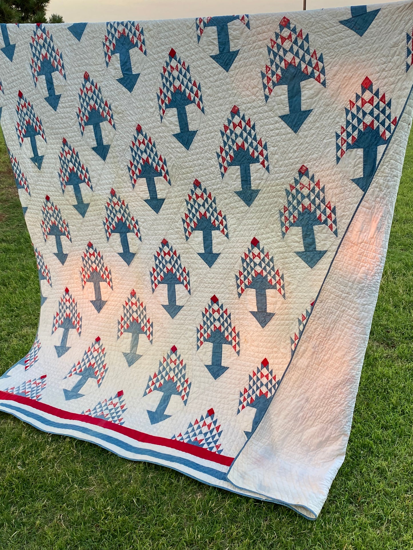 Tree of Life Quilt- Red/ White/Blue SOLD