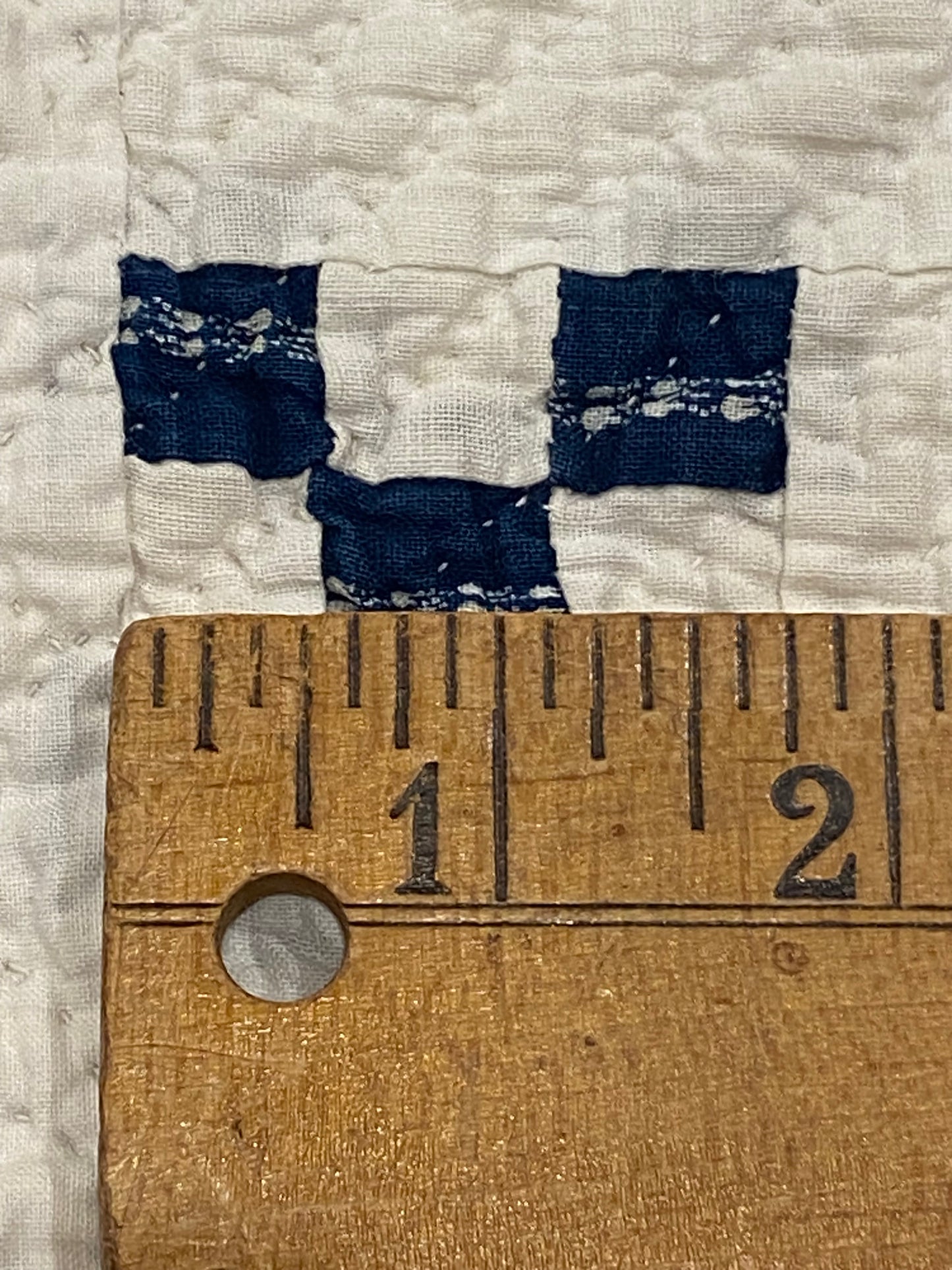 Miniature Scale Double 9 Patch Quilt