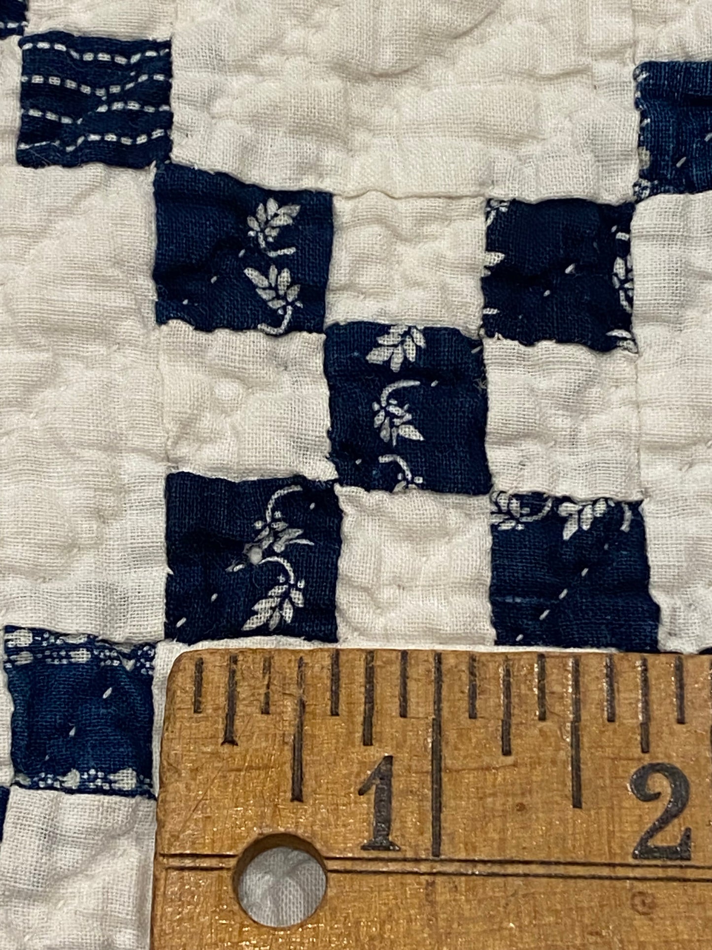 Miniature Scale Double 9 Patch Quilt