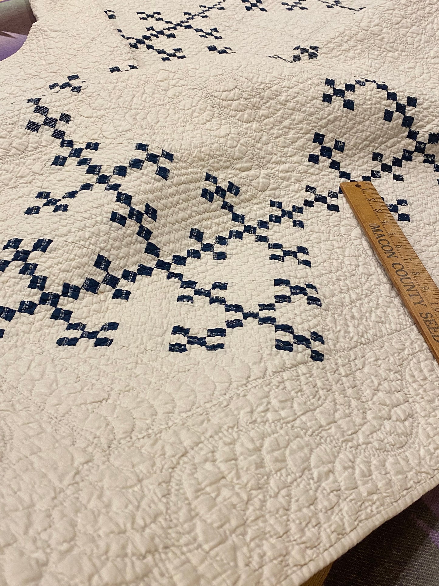 Miniature Scale Double 9 Patch Quilt