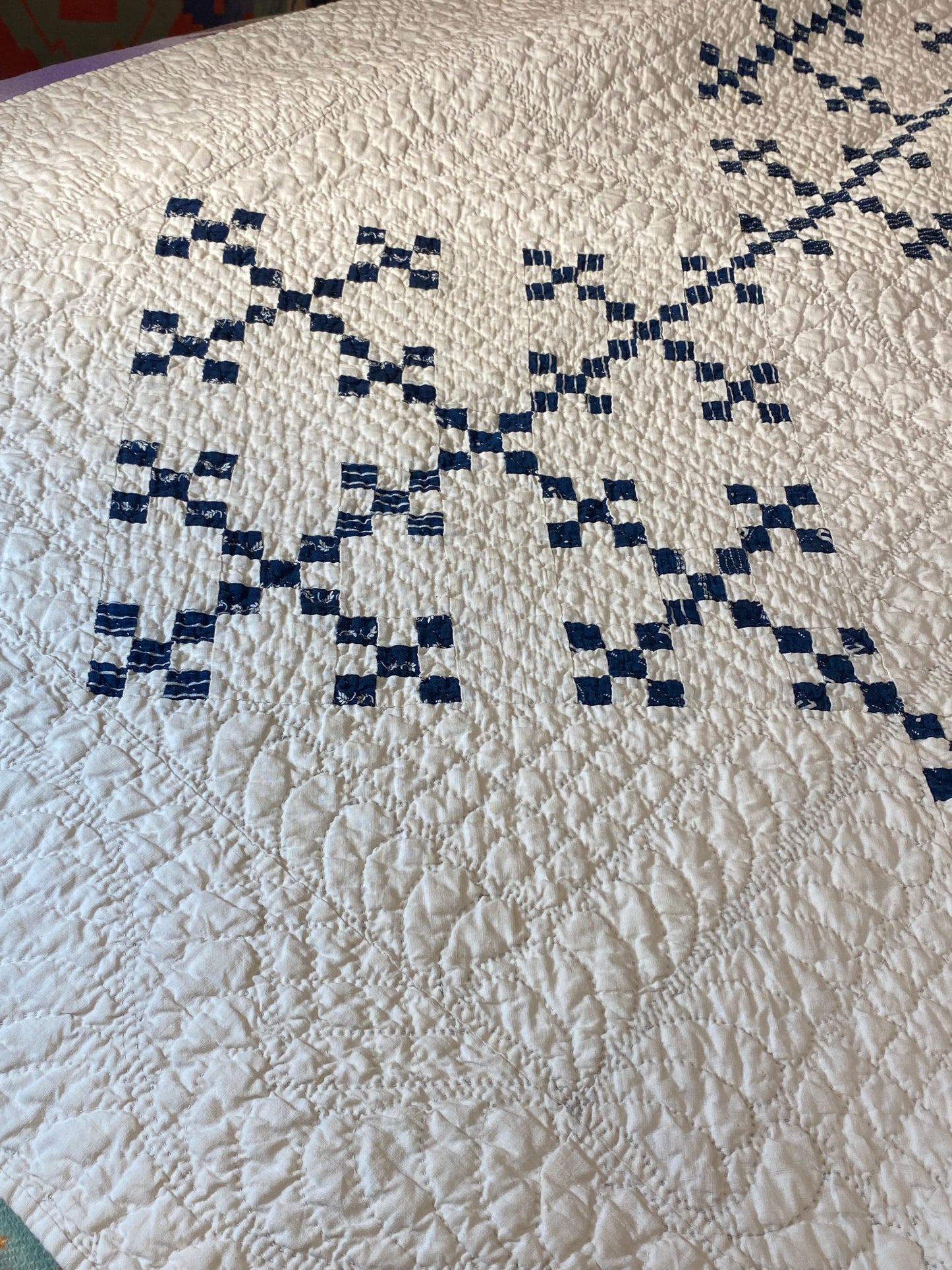 Miniature Scale Double 9 Patch Quilt