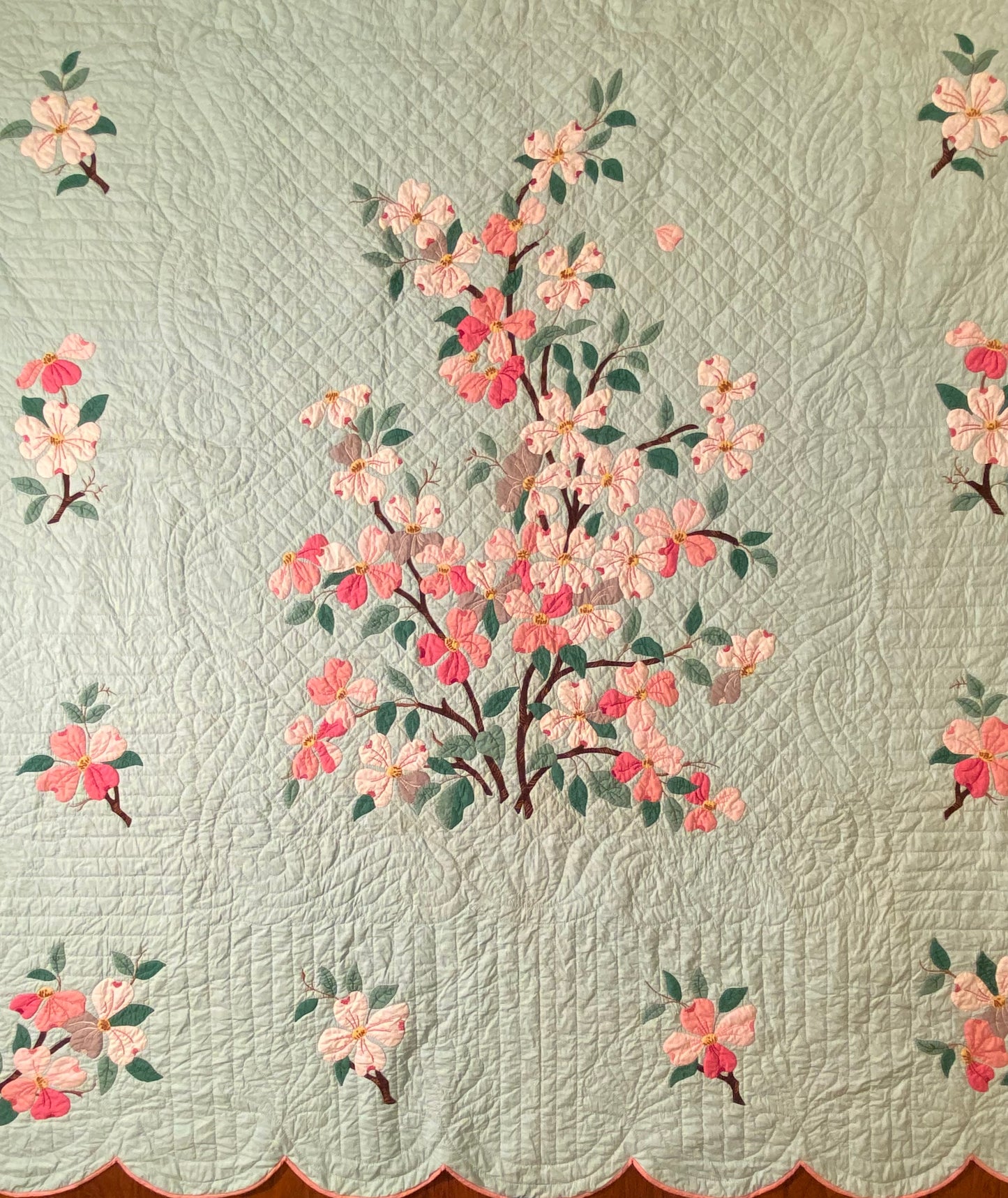 Dogwood Blossoms Appliqué Quilt