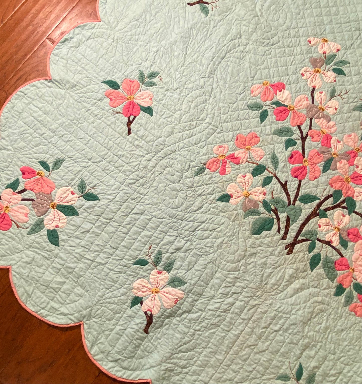 Dogwood Blossoms Appliqué Quilt