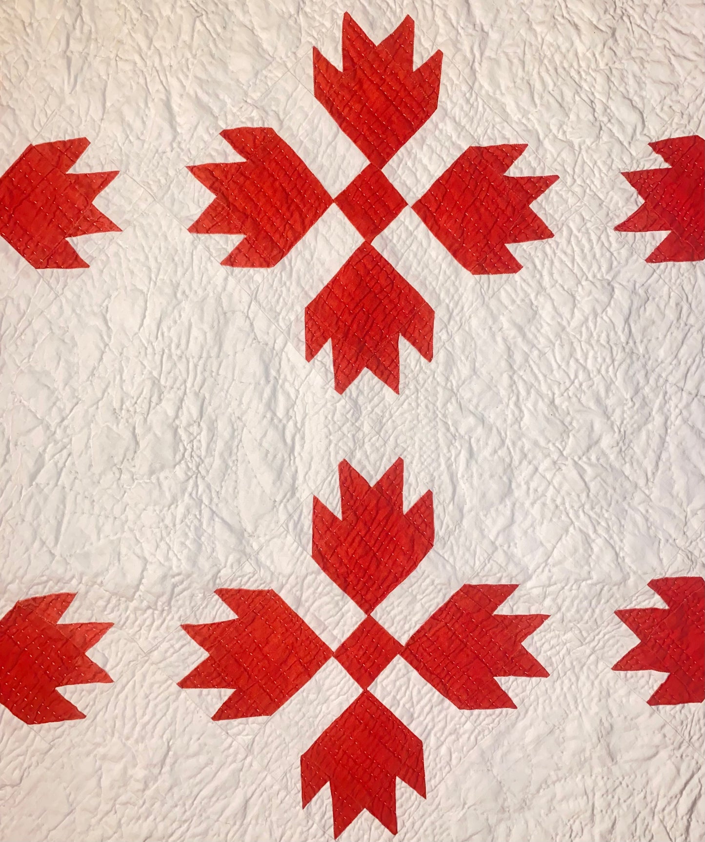 Bearpaw Antique Quilt in Red and White