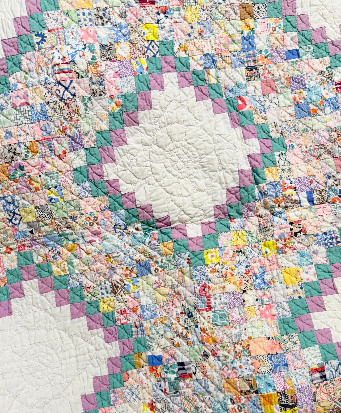 Postage Stamp Glorified Chain Quilt