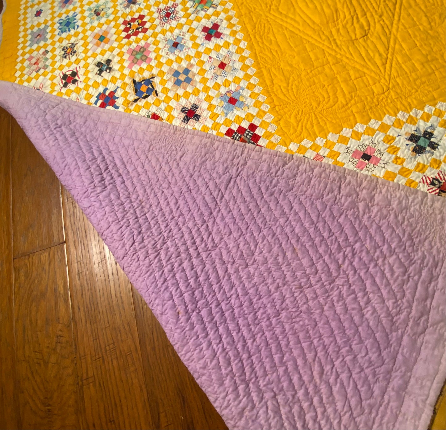 Miniature Scale Blocks of Patchwork with Medallion Center Quilt -SOLD