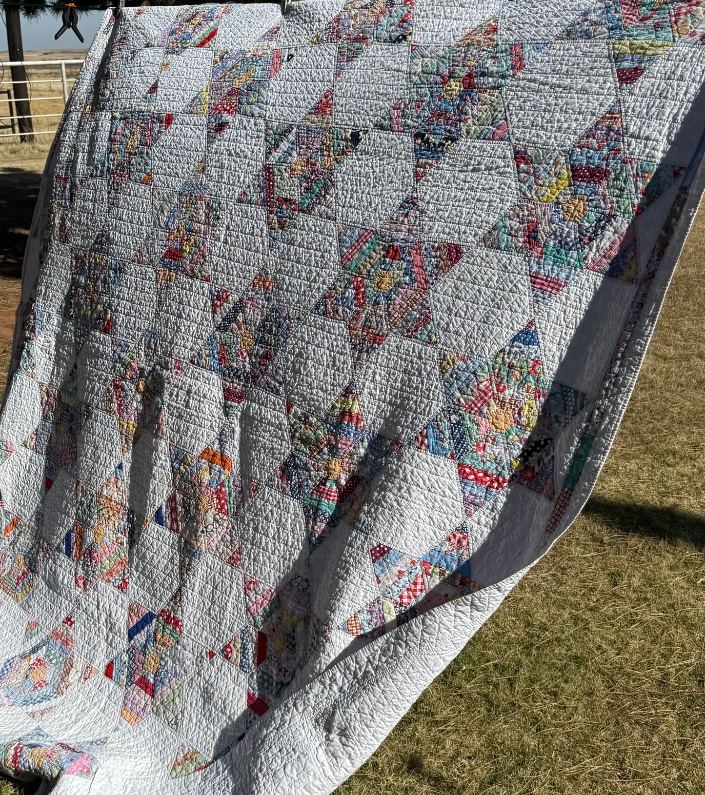 Colorful String Stars Quilt