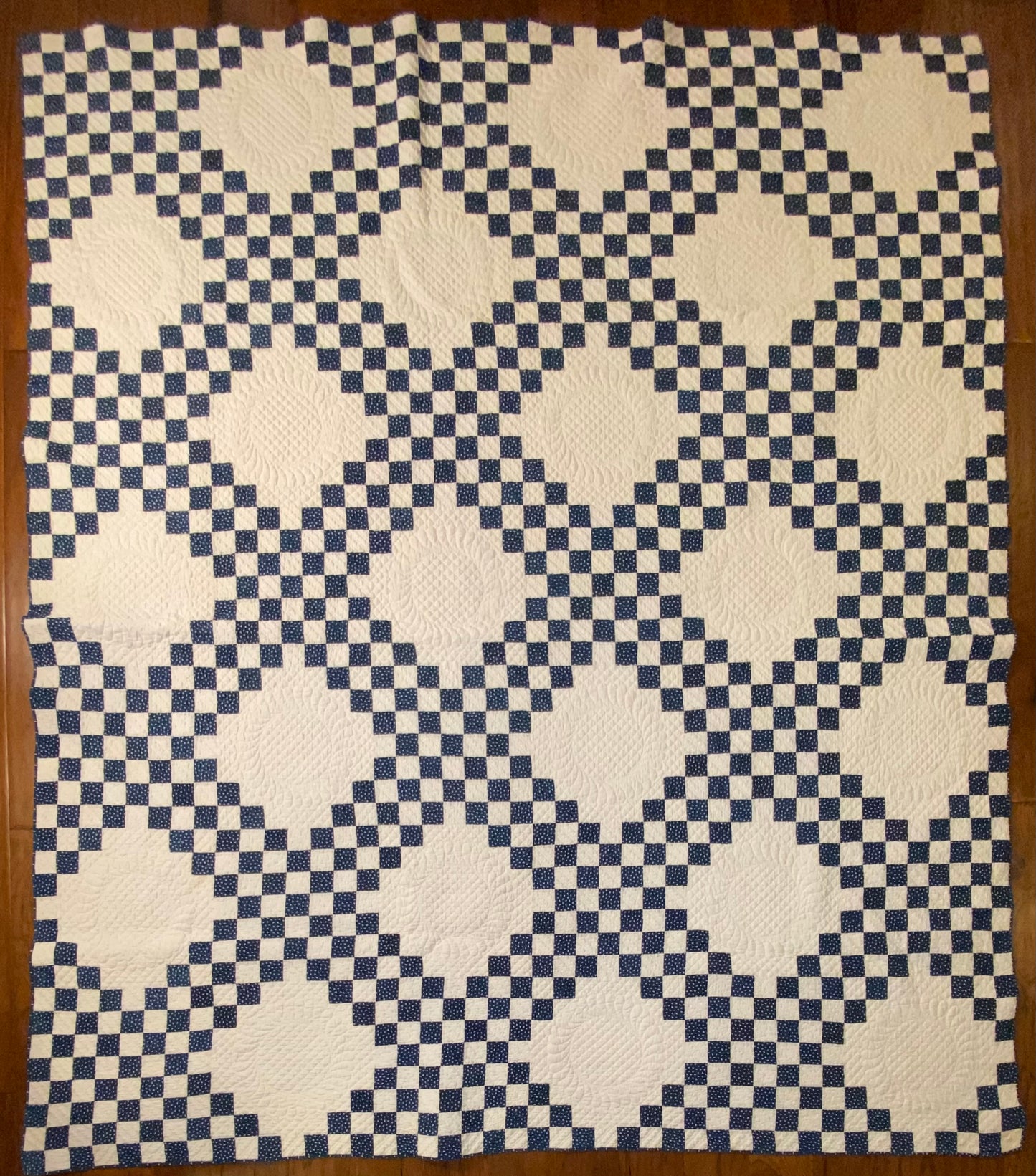 Indigo Triple Irish Chain Quilt