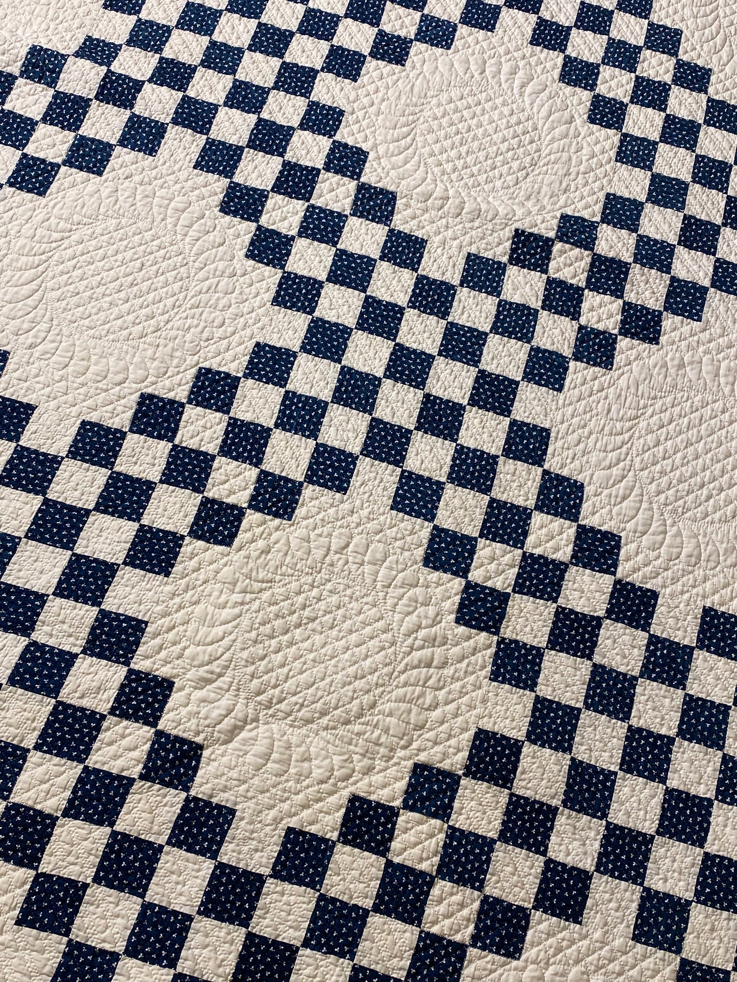 Indigo Triple Irish Chain Quilt