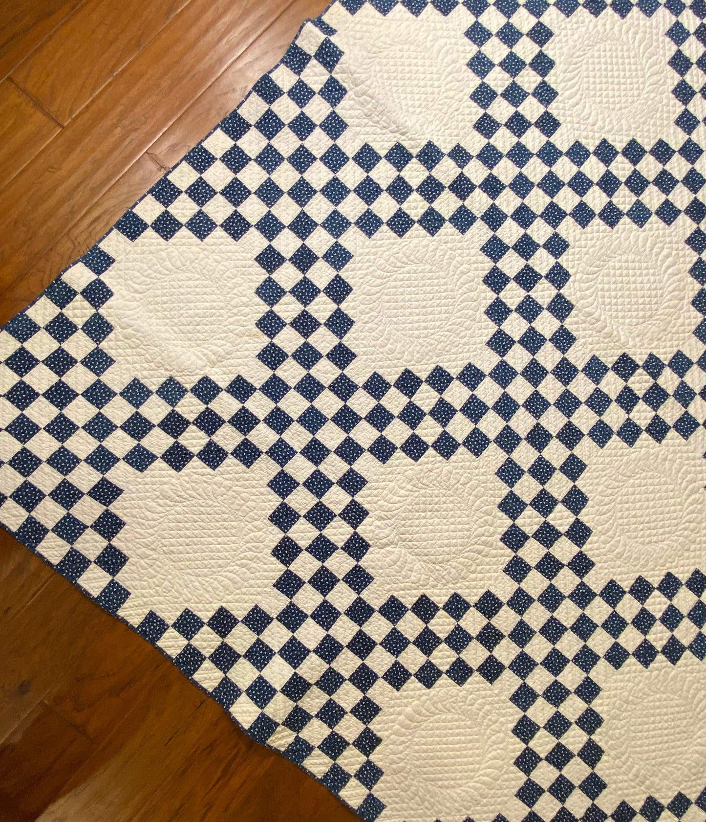 Indigo Triple Irish Chain Quilt