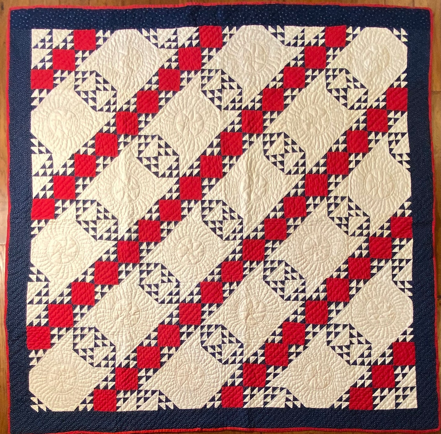 Crossroads Patchwork and Half Square Triangles Quilt