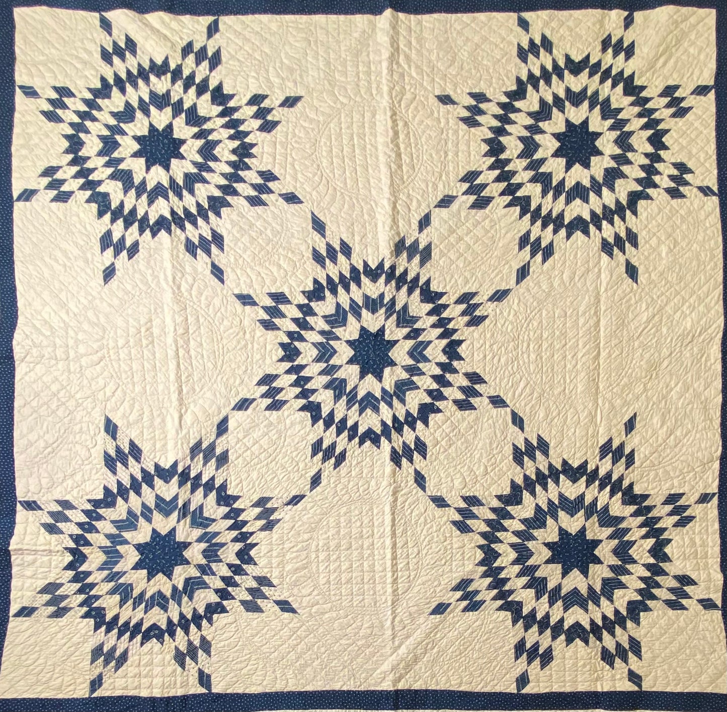 5 Stars of Blues and Shirtings Quilt