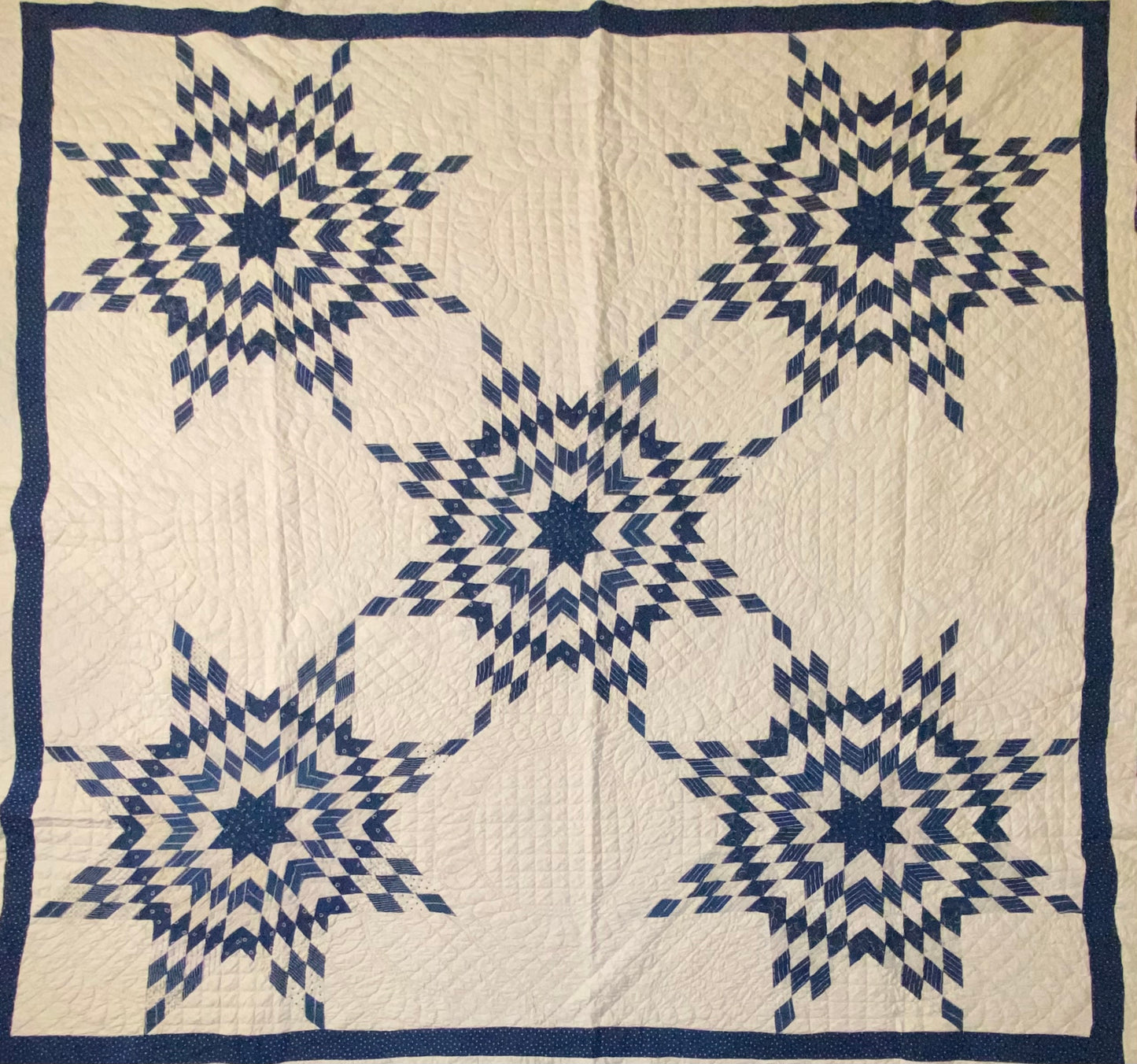 5 Stars of Blues and Shirtings Quilt