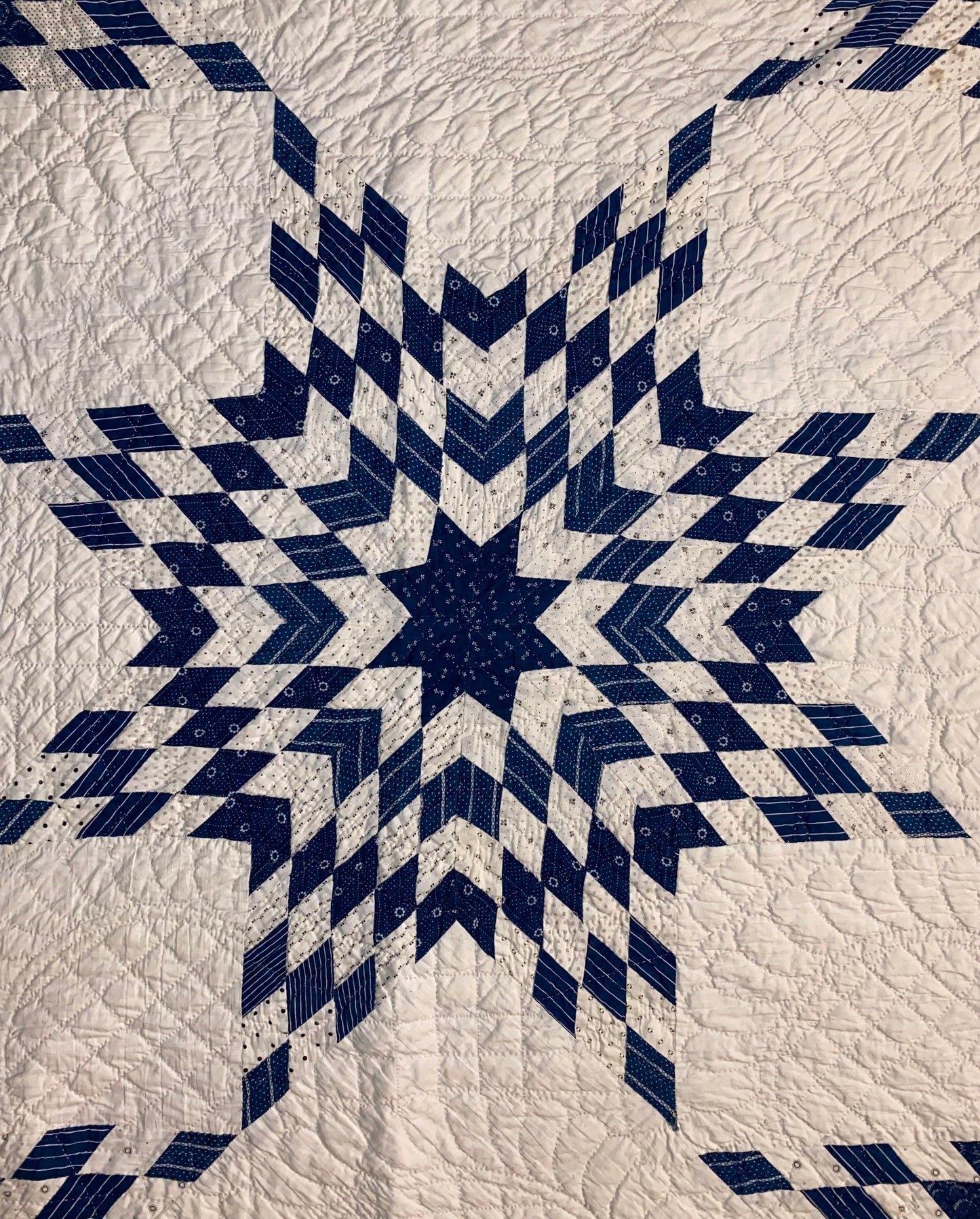 5 Stars of Blues and Shirtings Quilt