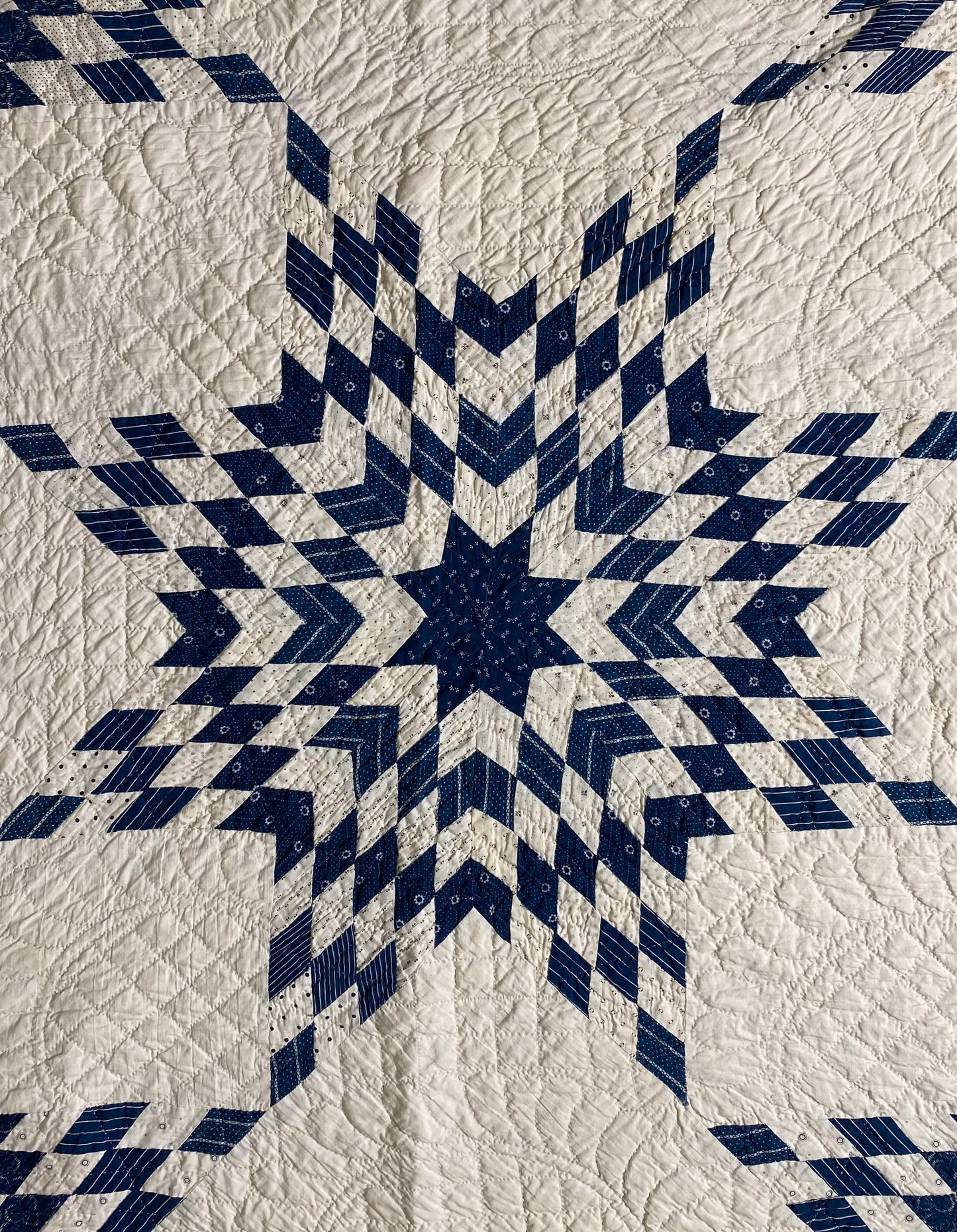 5 Stars of Blues and Shirtings Quilt