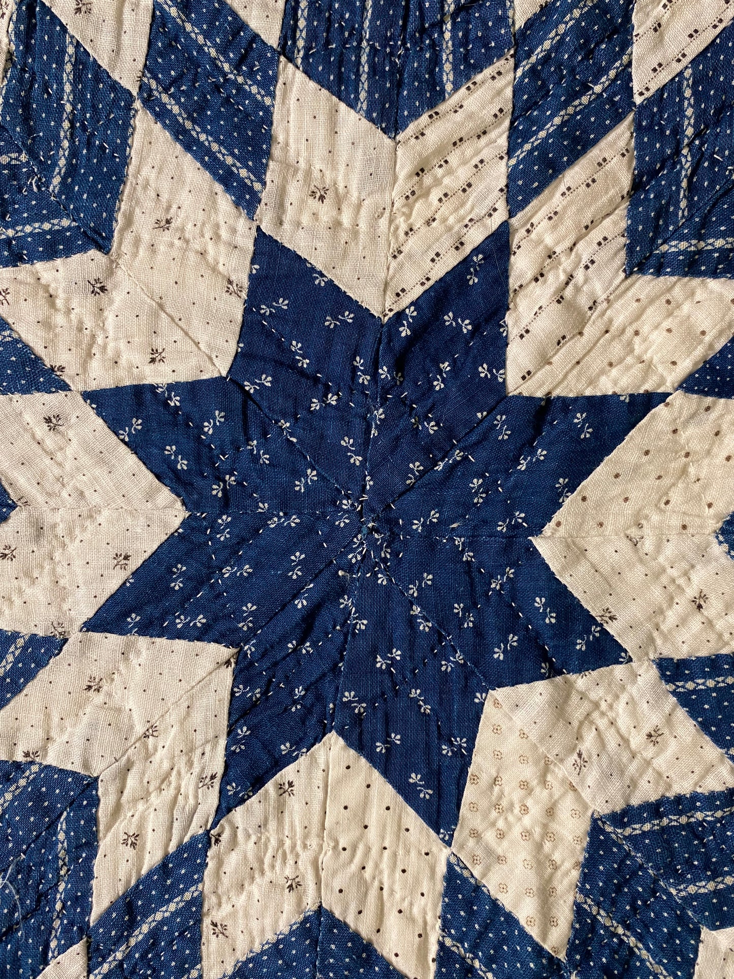 5 Stars of Blues and Shirtings Quilt