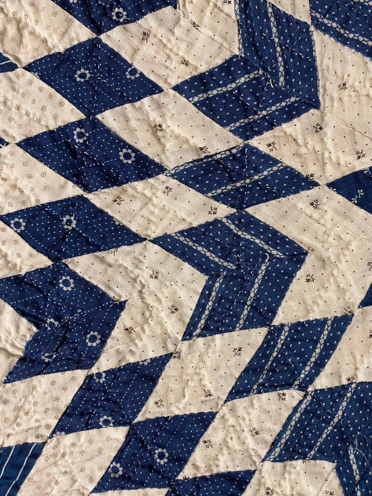 5 Stars of Blues and Shirtings Quilt