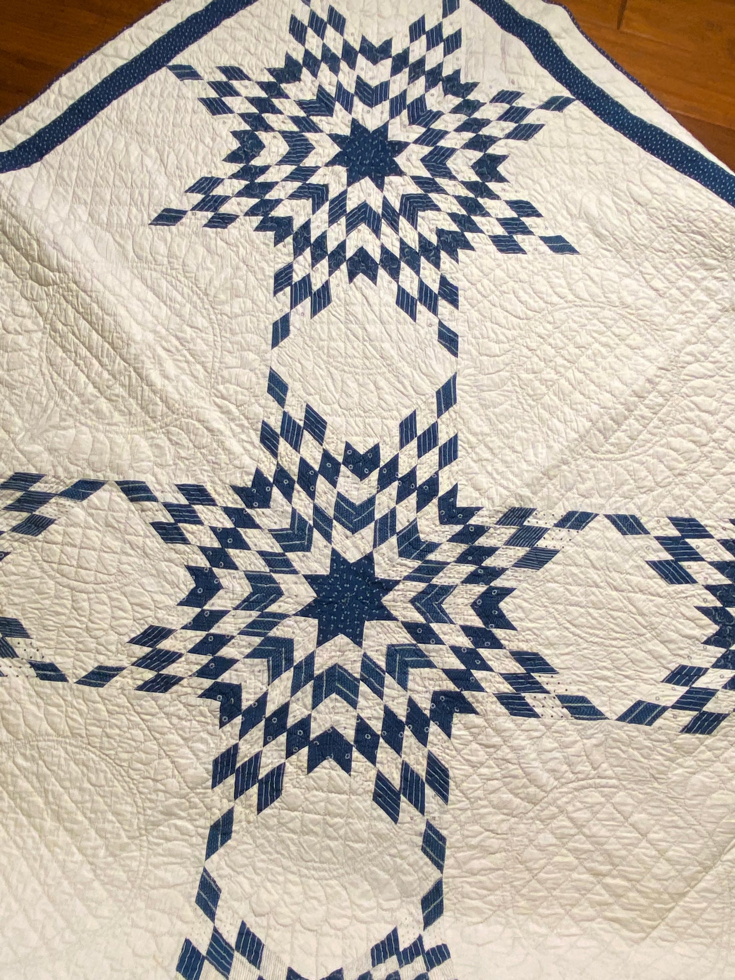 5 Stars of Blues and Shirtings Quilt