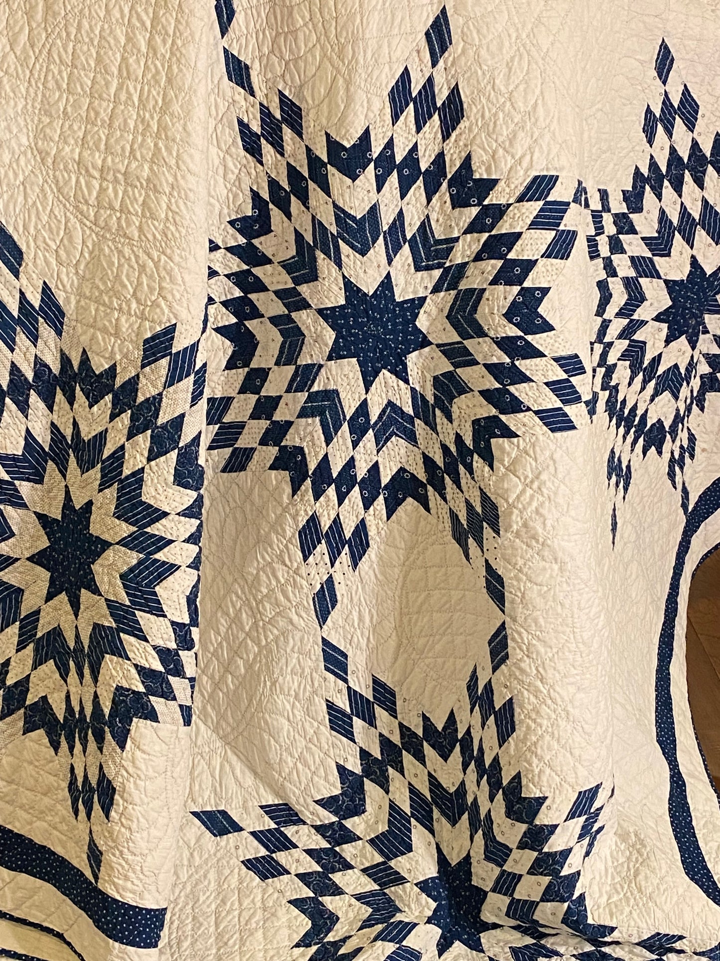 5 Stars of Blues and Shirtings Quilt