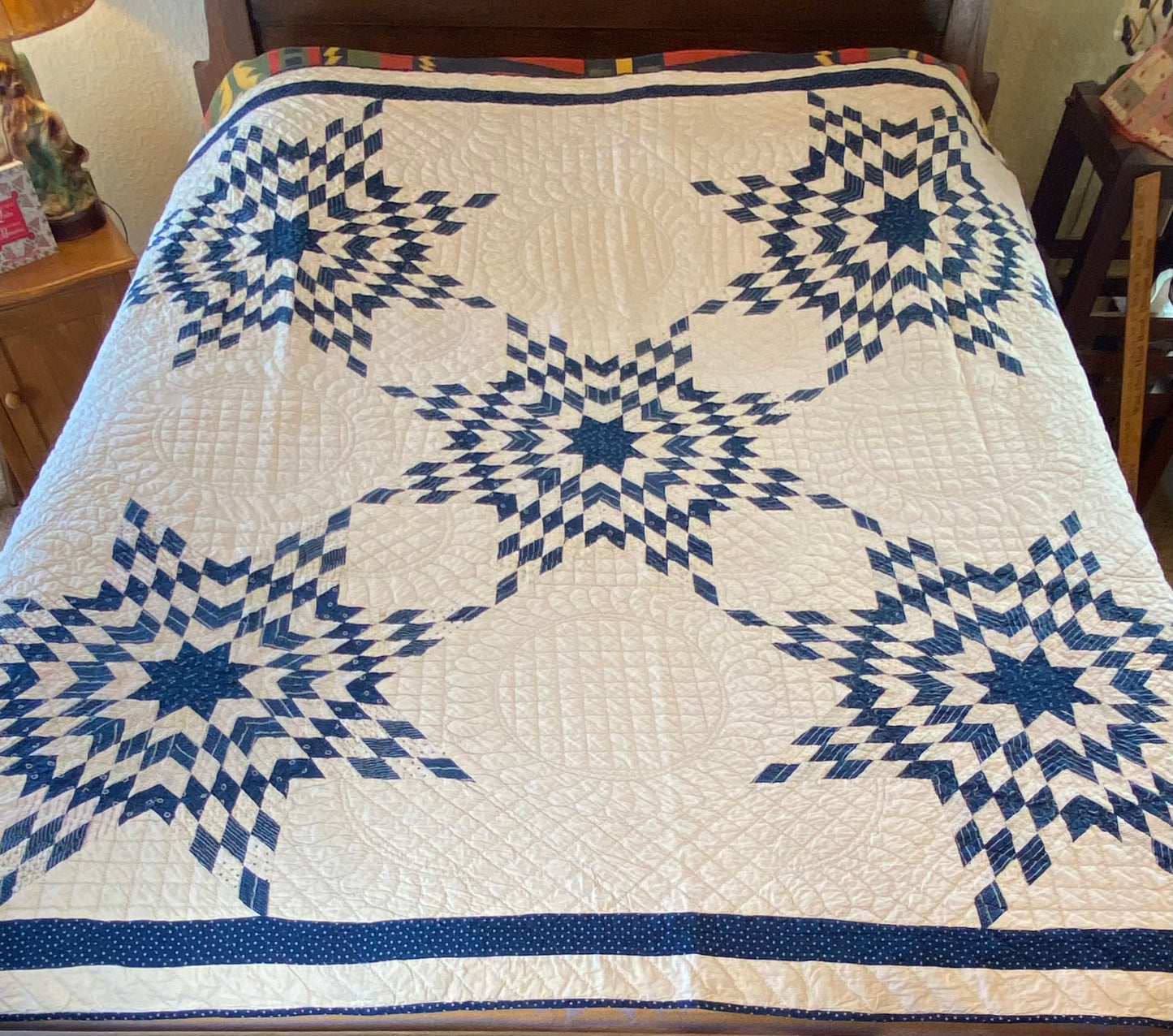 5 Stars of Blues and Shirtings Quilt
