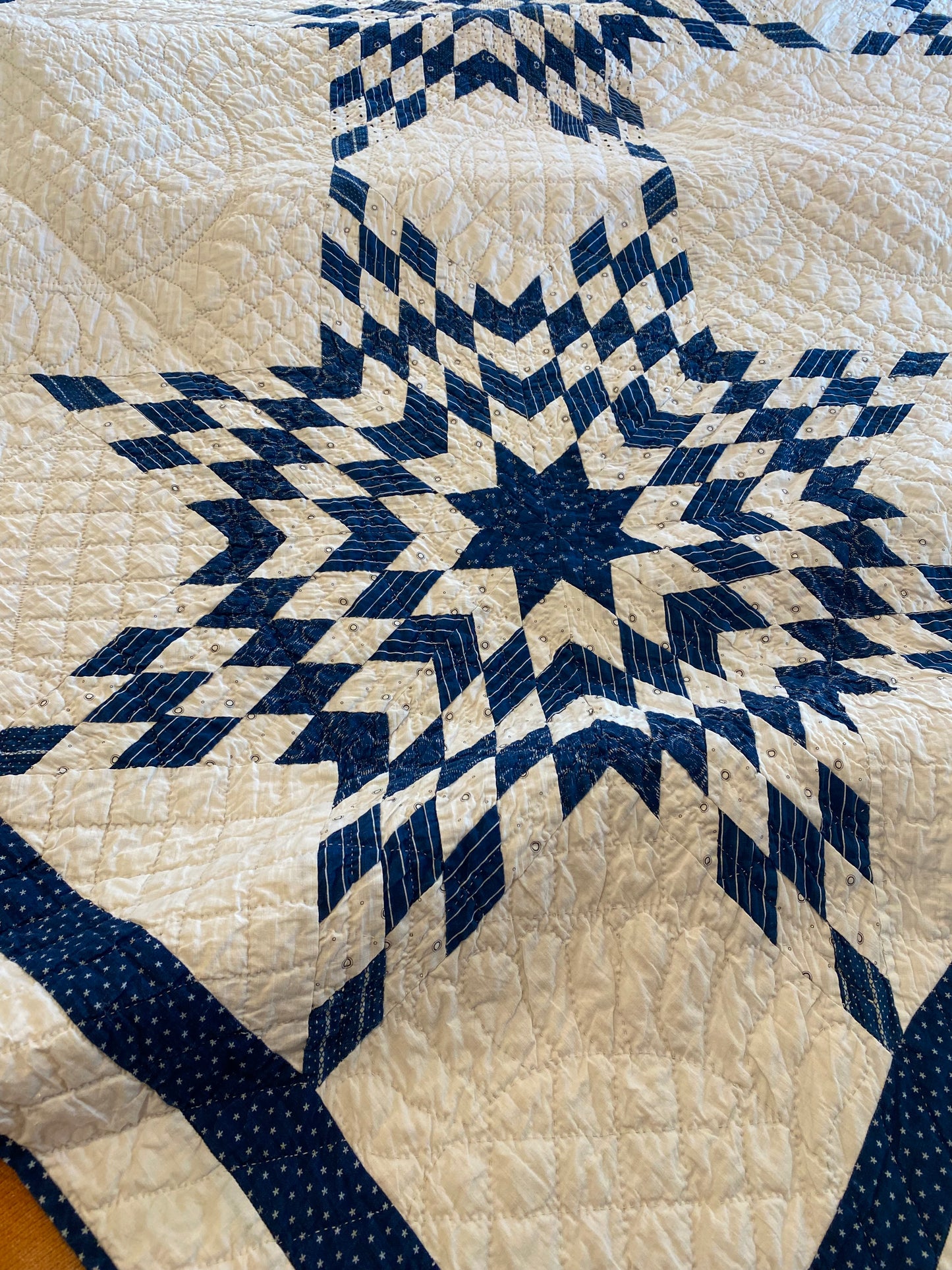 5 Stars of Blues and Shirtings Quilt