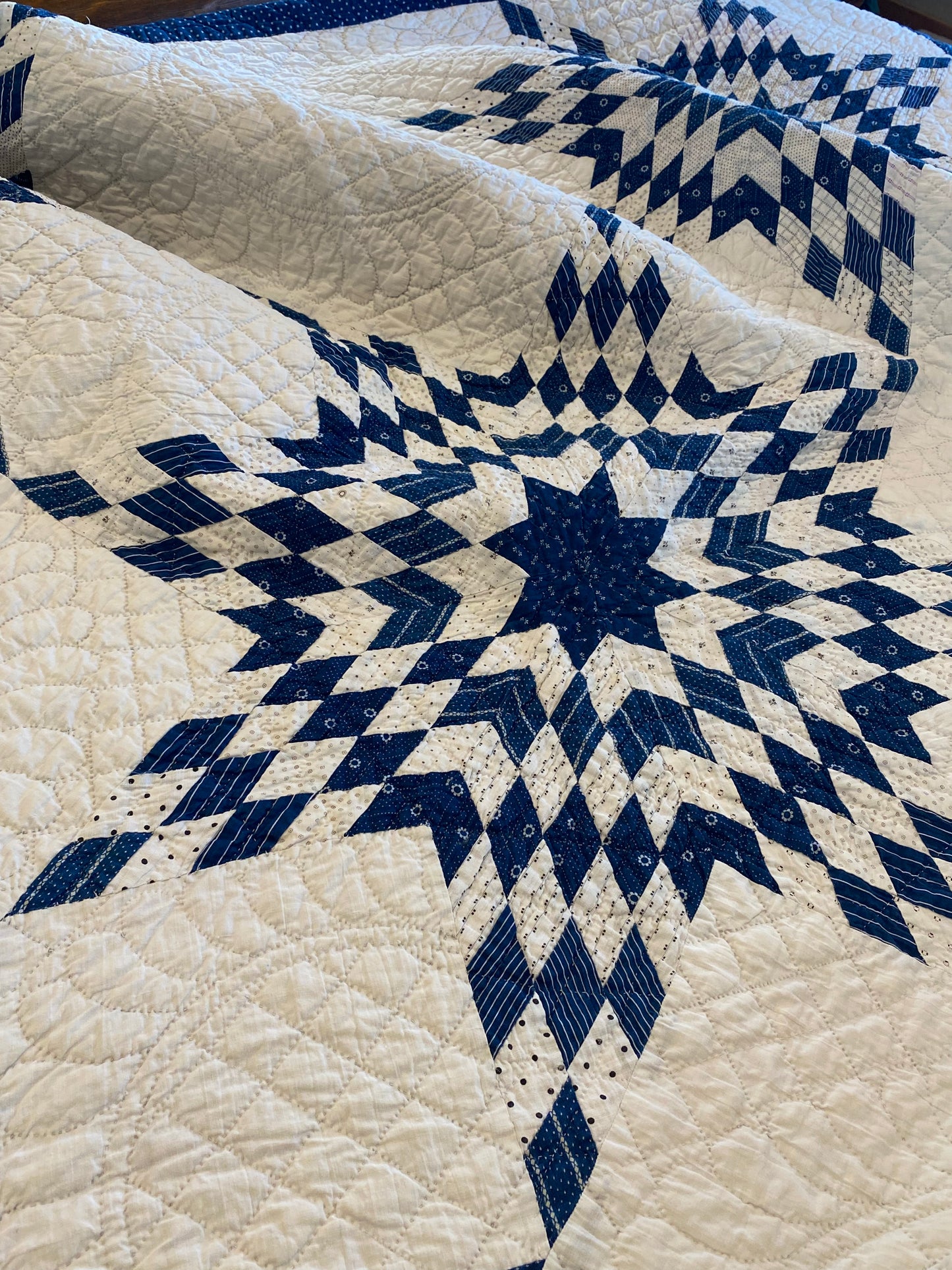 5 Stars of Blues and Shirtings Quilt