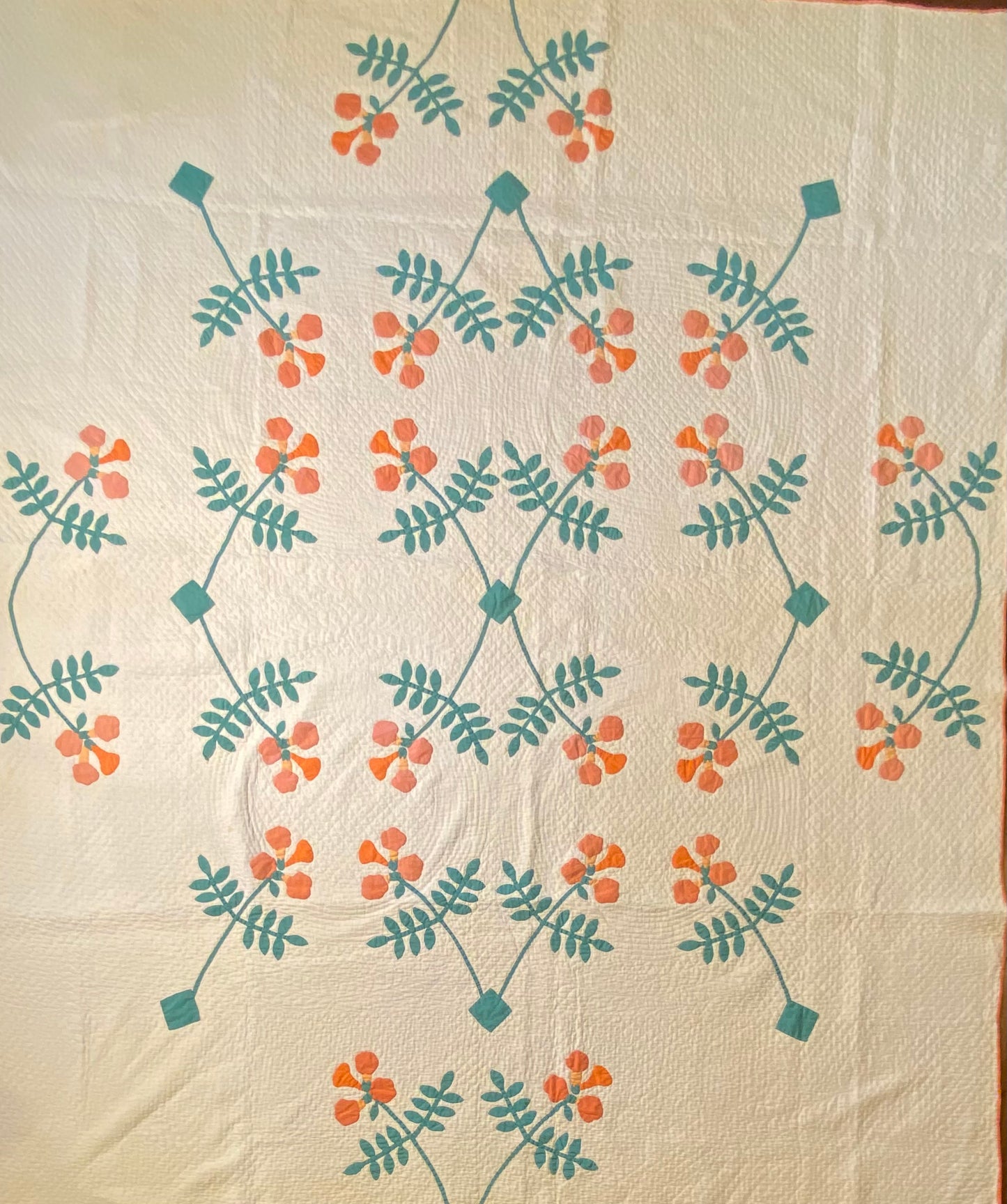Trumpet Vines Mountain Mist Appliqué Quilt