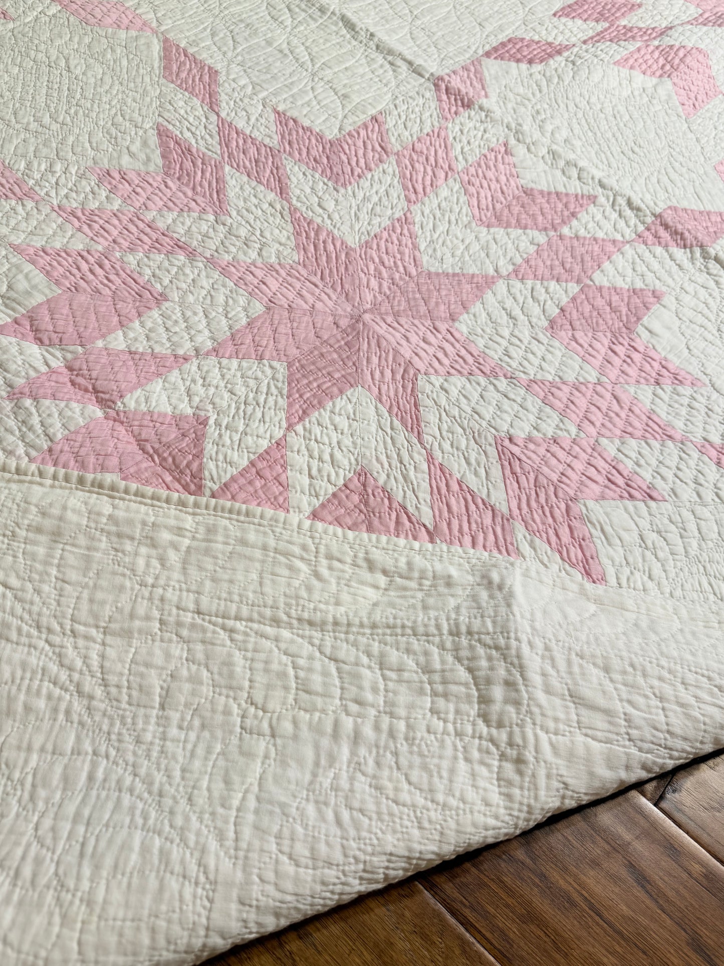 4 Block Pink Connecting Stars Quilt for Dolly