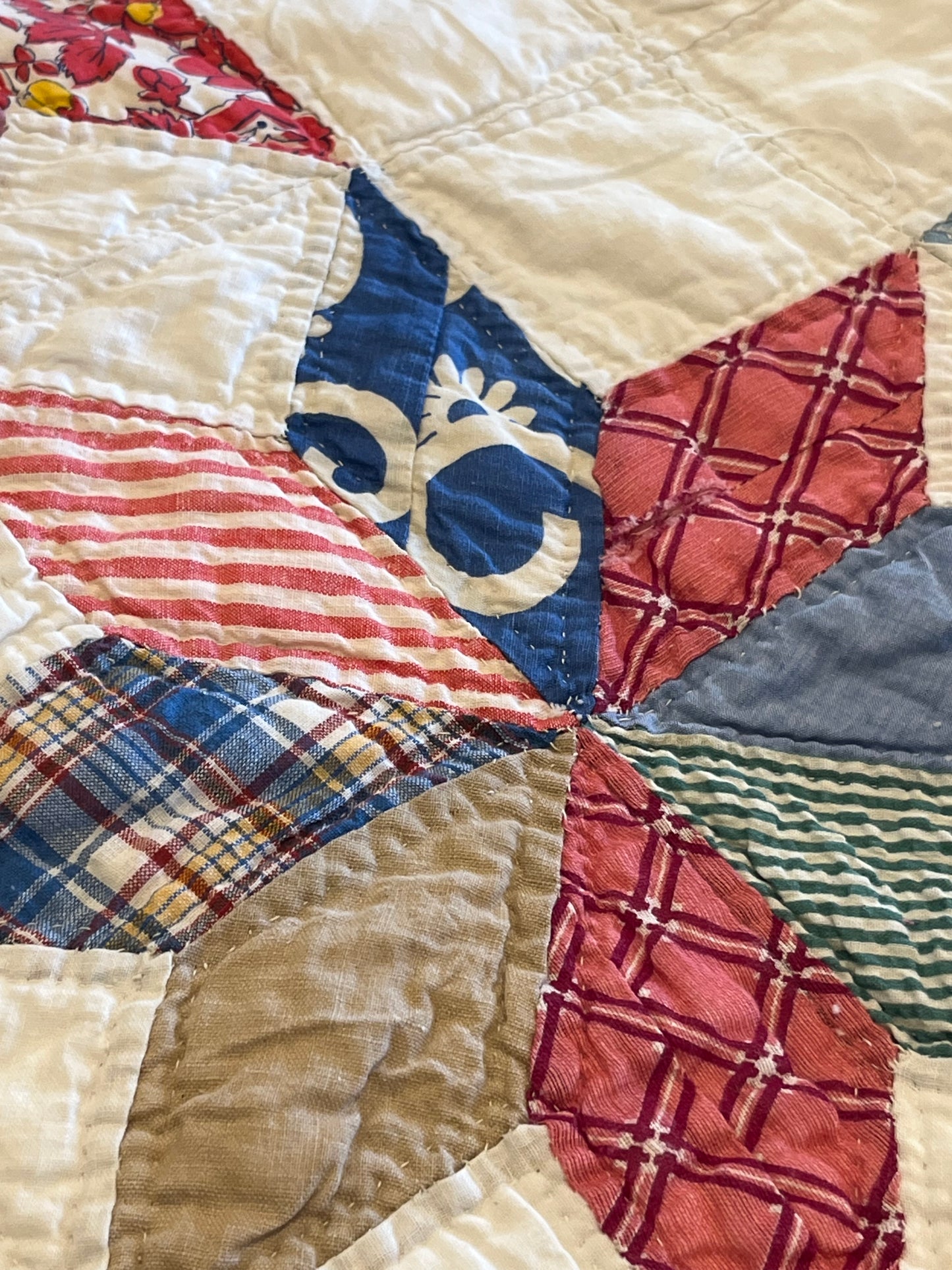 Scrappy Feedsack Touching Stars Quilt