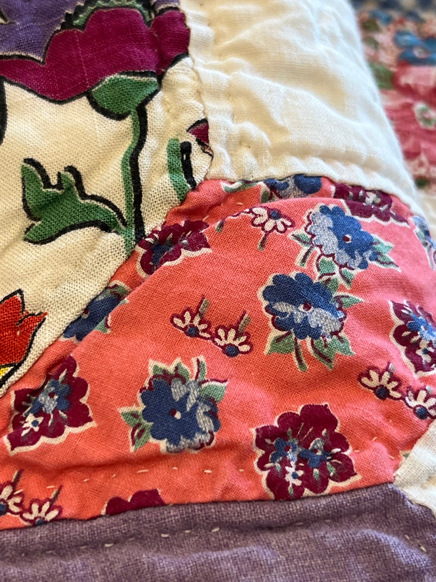 Scrappy Feedsack Touching Stars Quilt