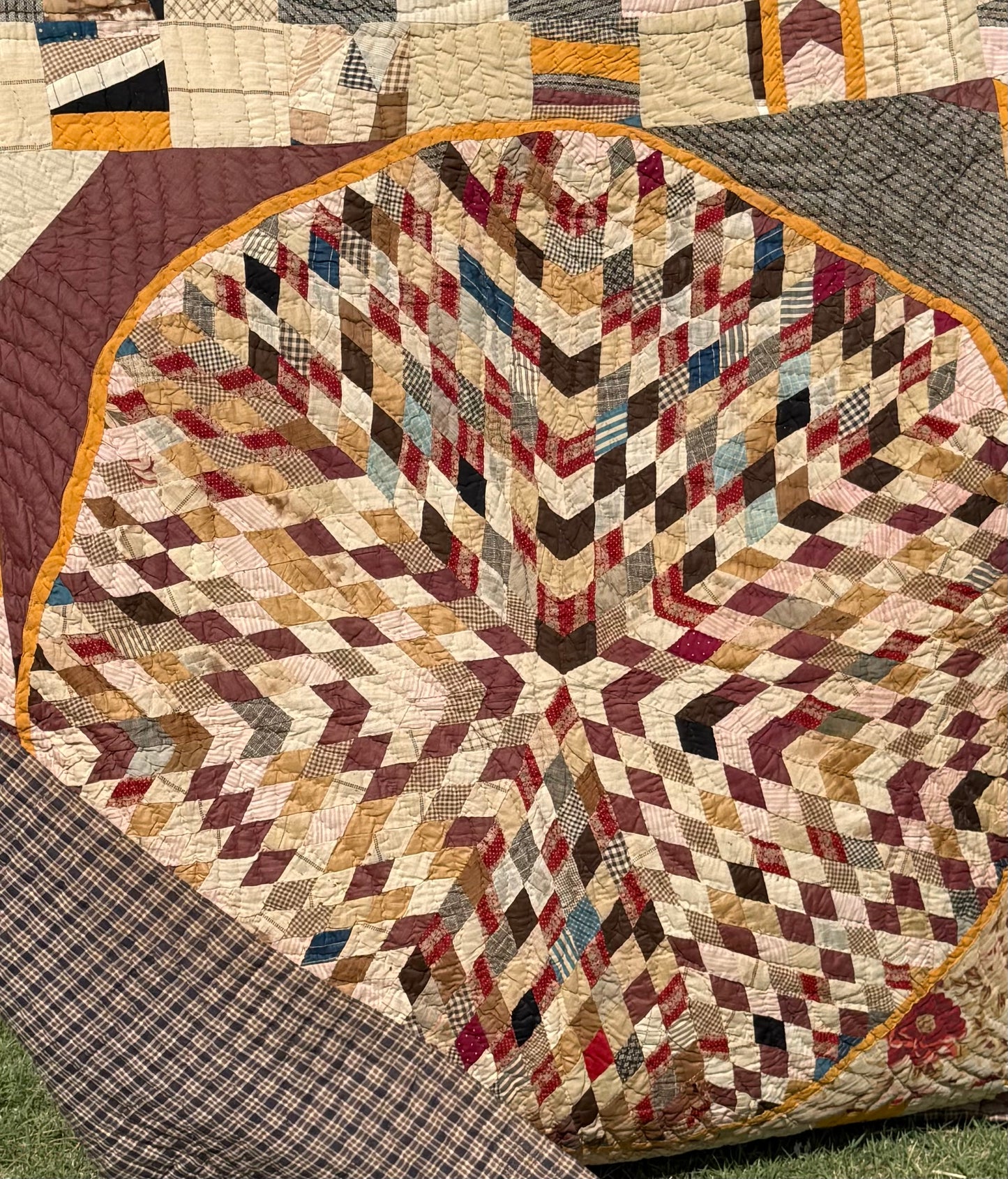 Folk Art Abstract Medallion Southern American Quilt