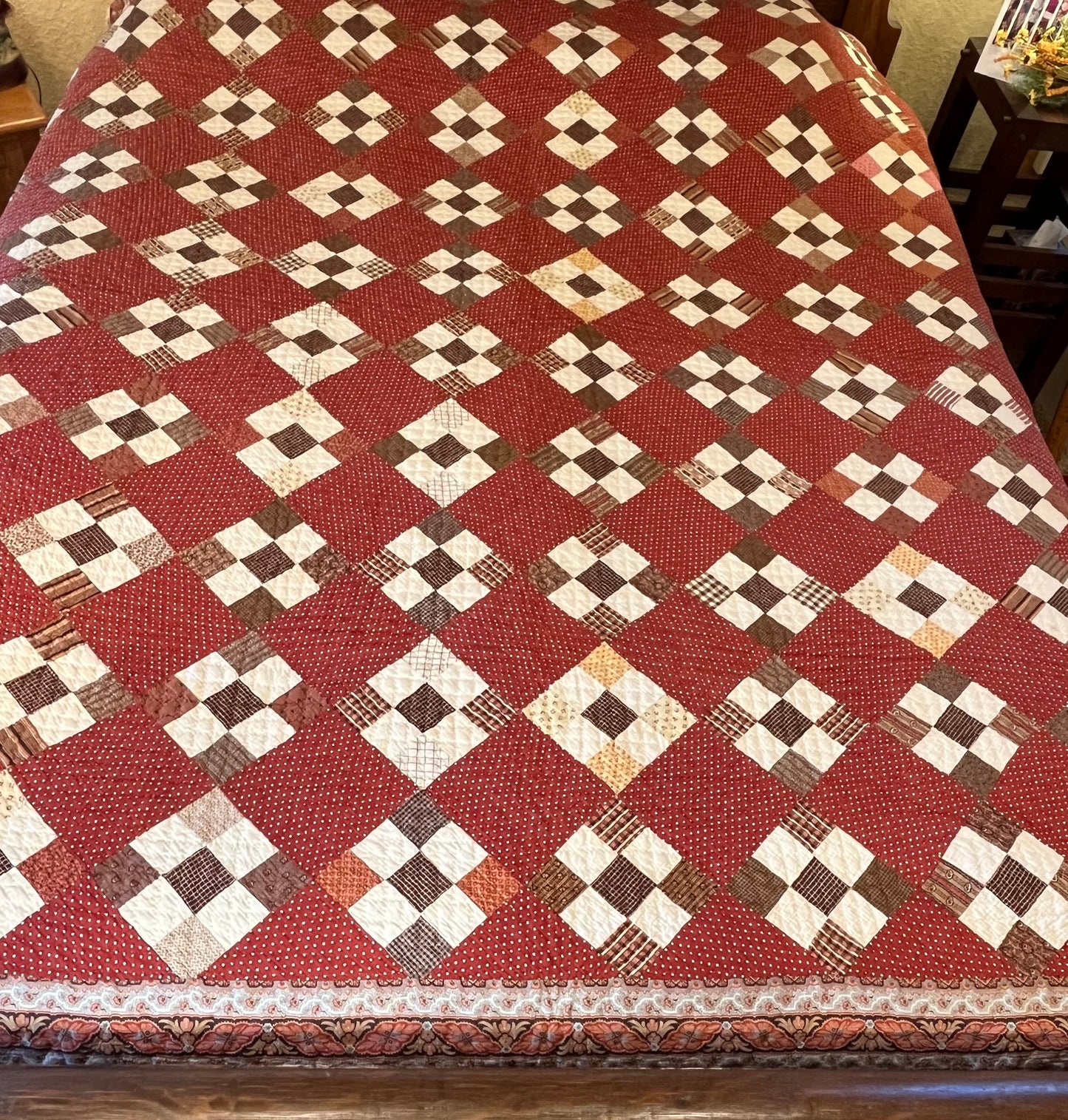 9 Patch on Point Quilt With Border