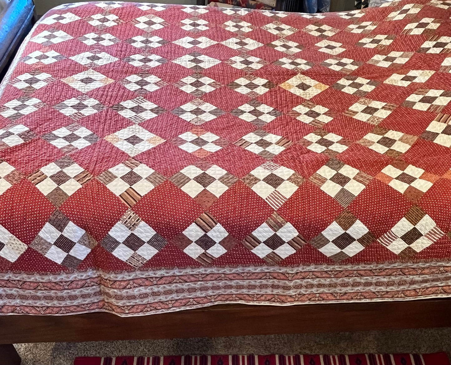 9 Patch on Point Quilt With Border