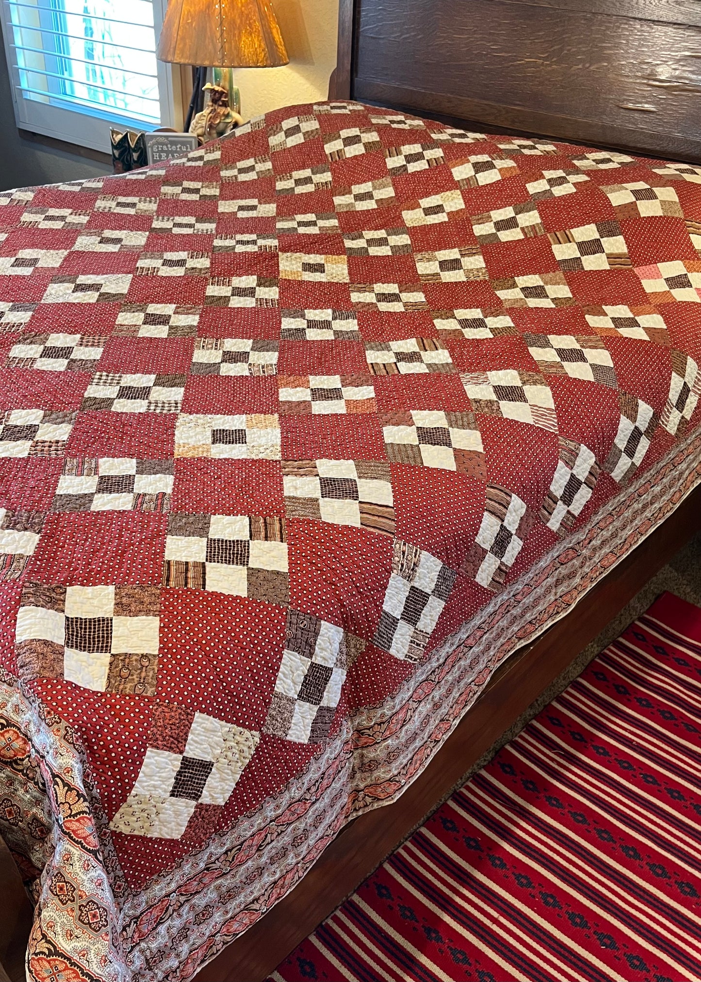 9 Patch on Point Quilt With Border