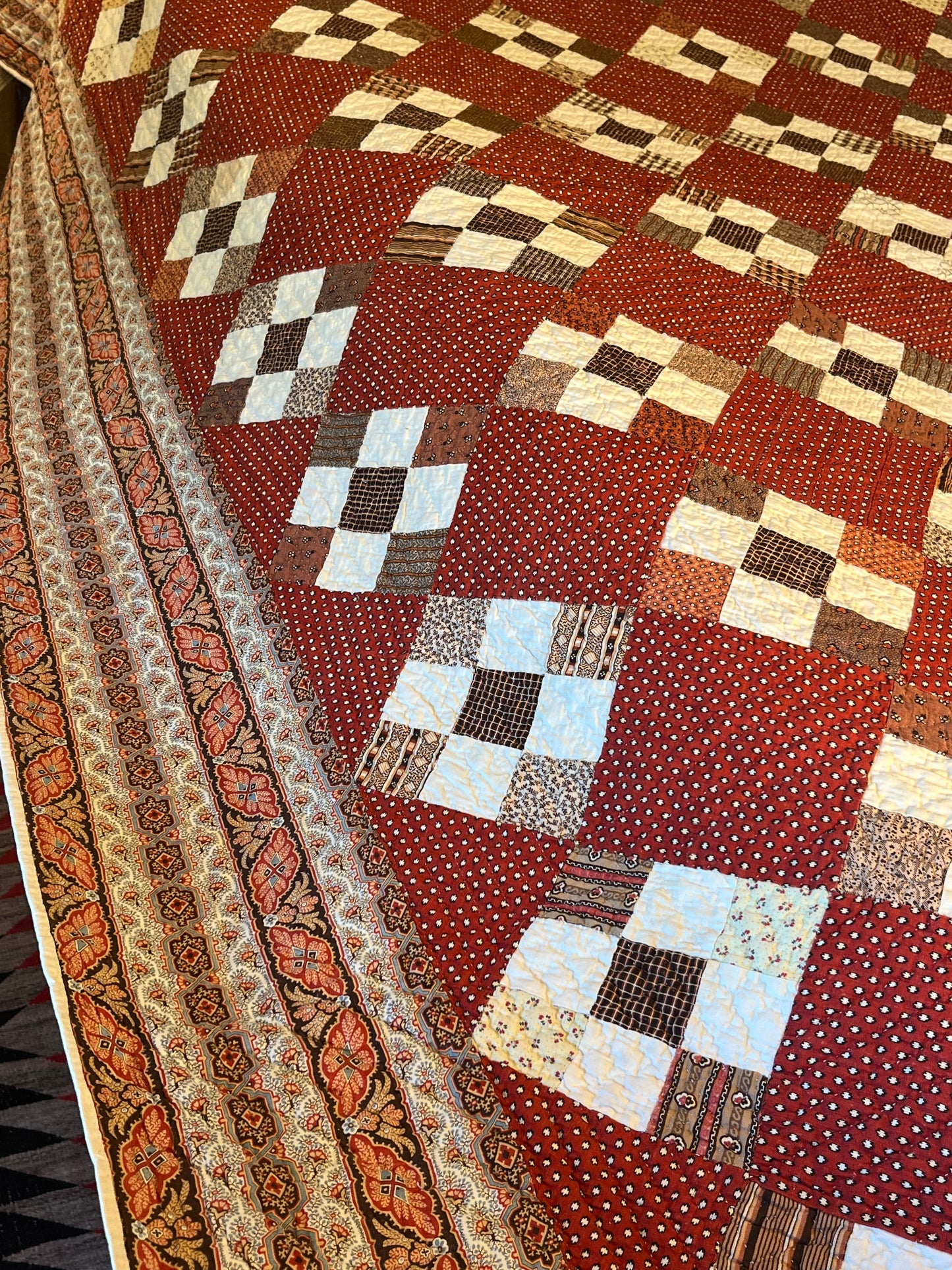 9 Patch on Point Quilt With Border