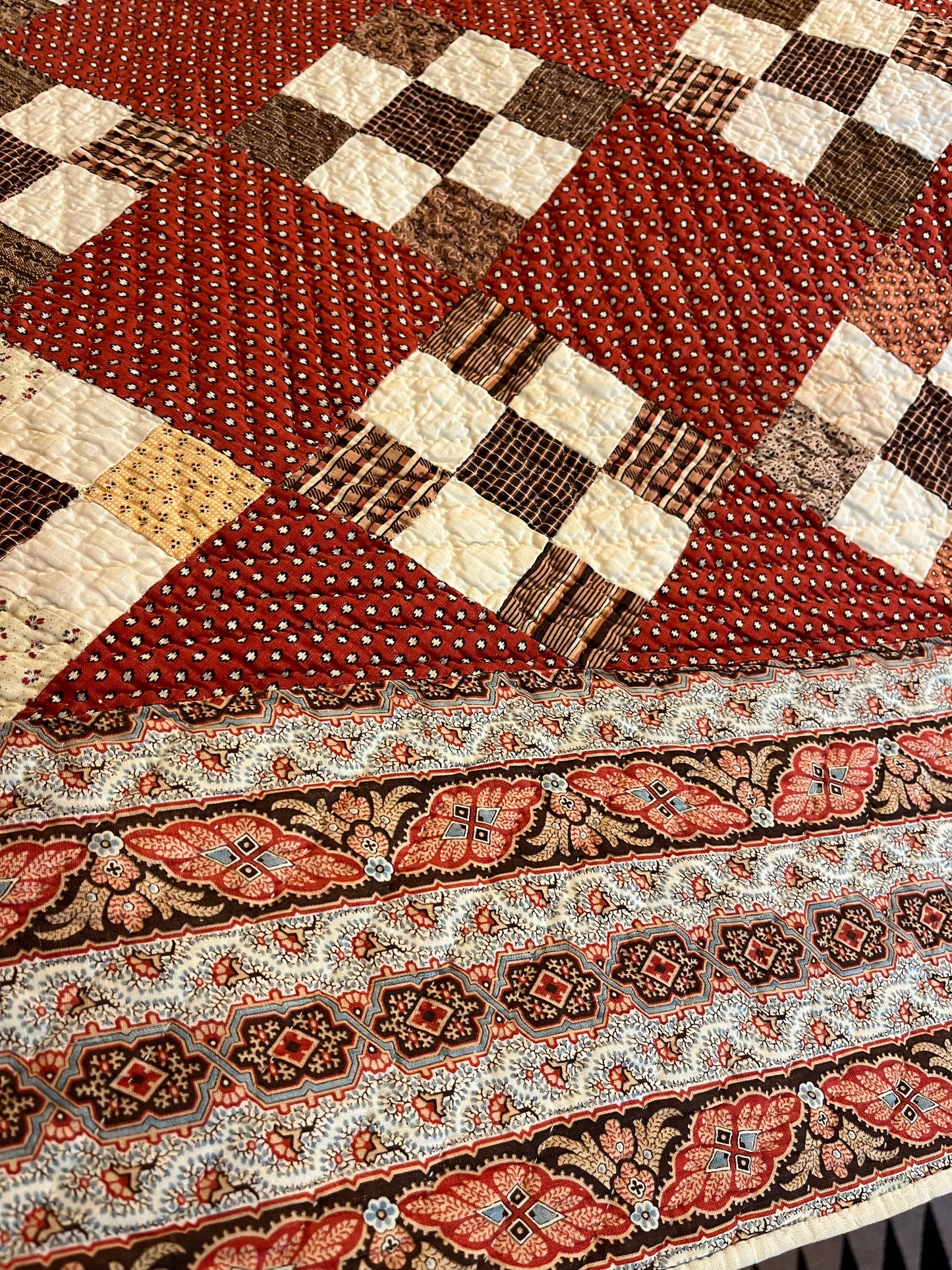 9 Patch on Point Quilt With Border